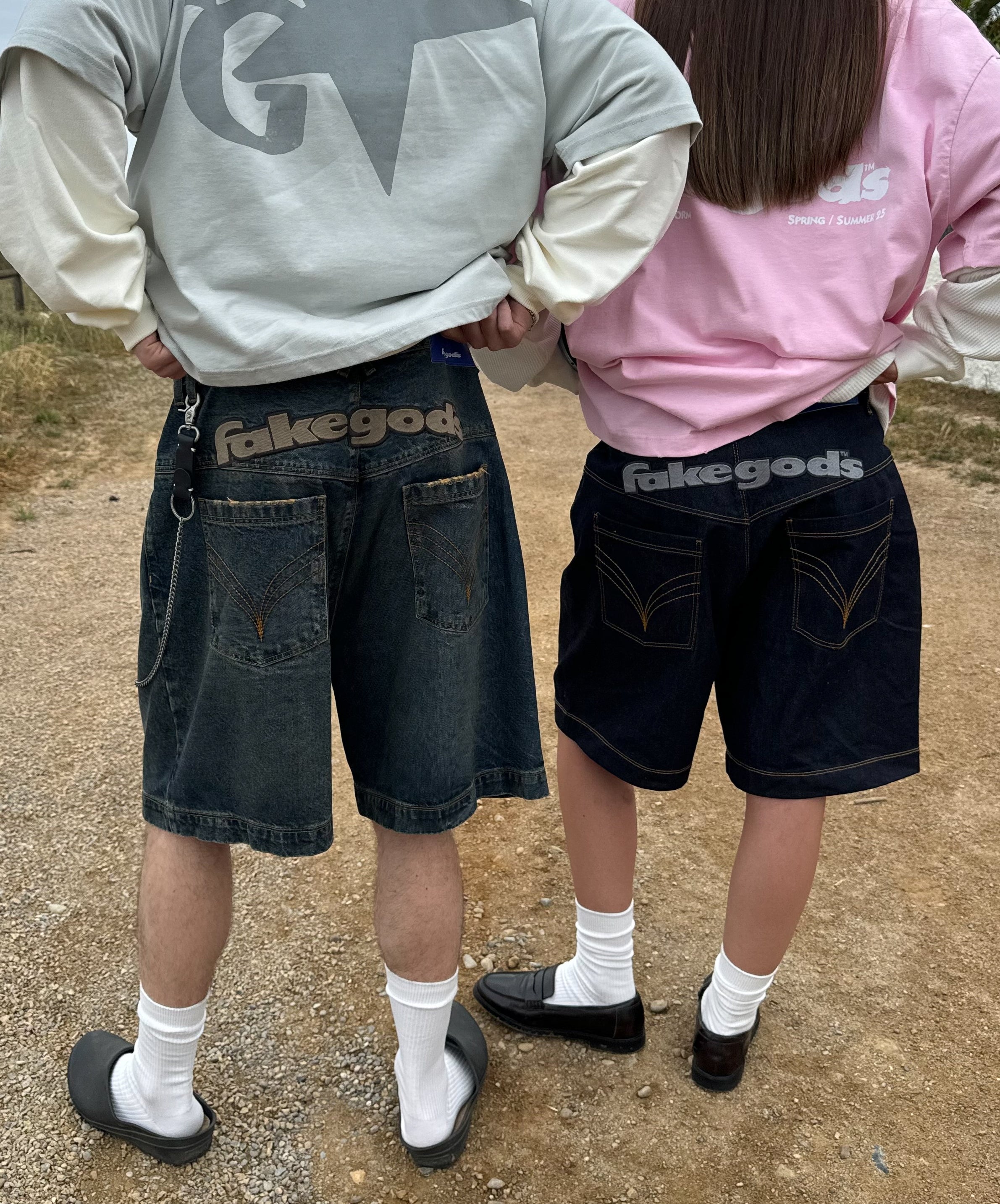 fakegods DENIM SHORTS NAVY