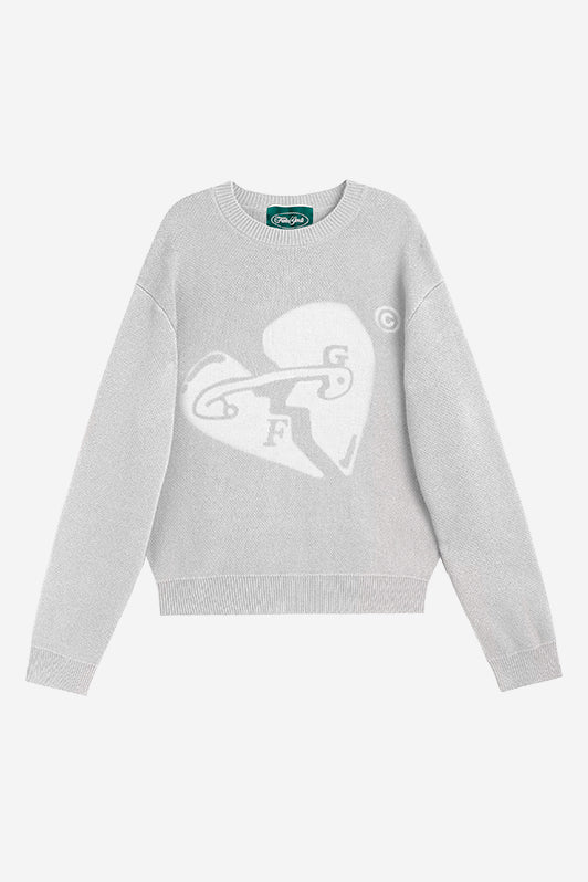 VALENTINE'S KNITTED SWEATER LIGHT GREY