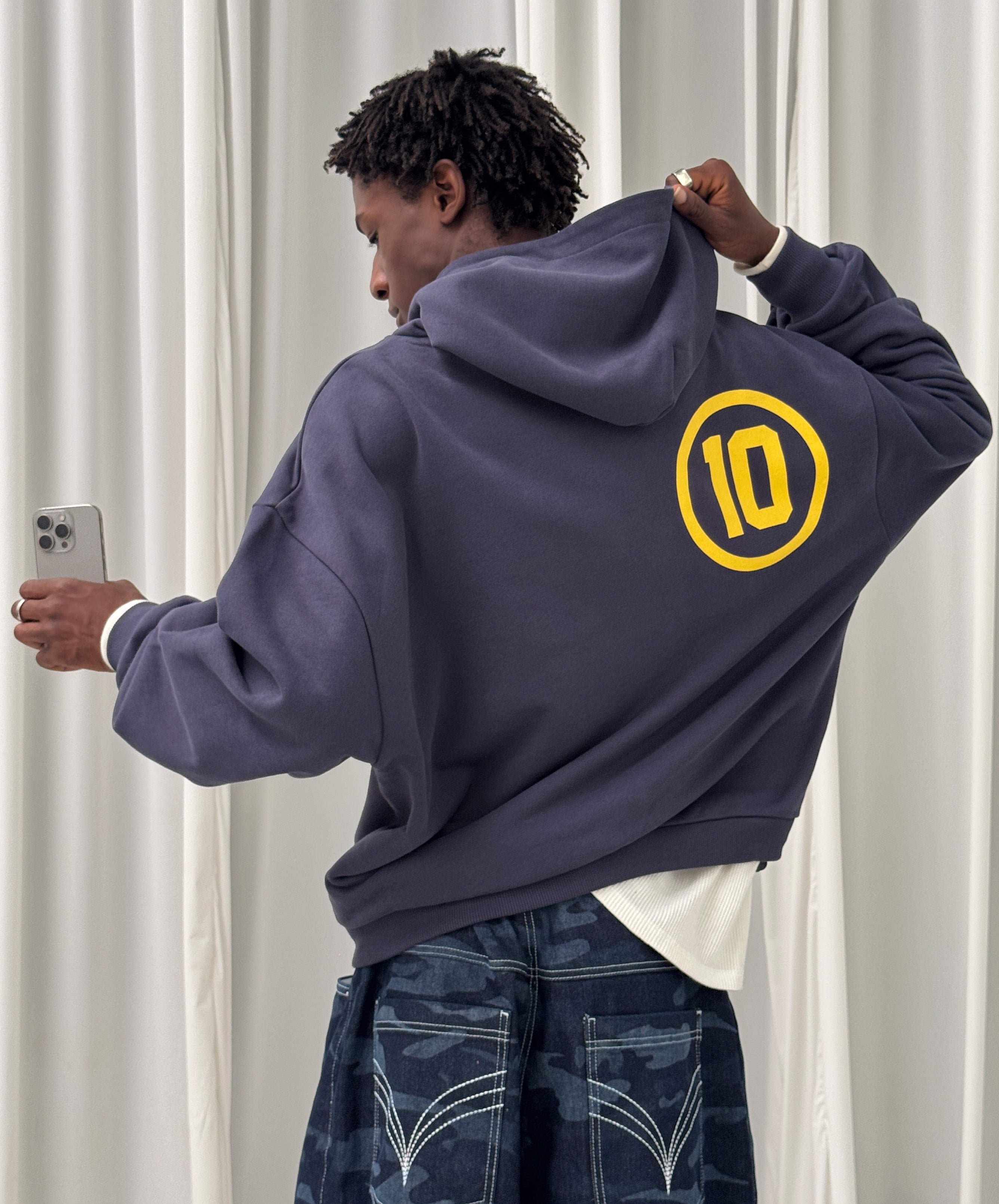 IMPERATORE BOXY HOODIE NAVY
