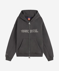 FIVE STAR ZIPPER HOODIE GRAY