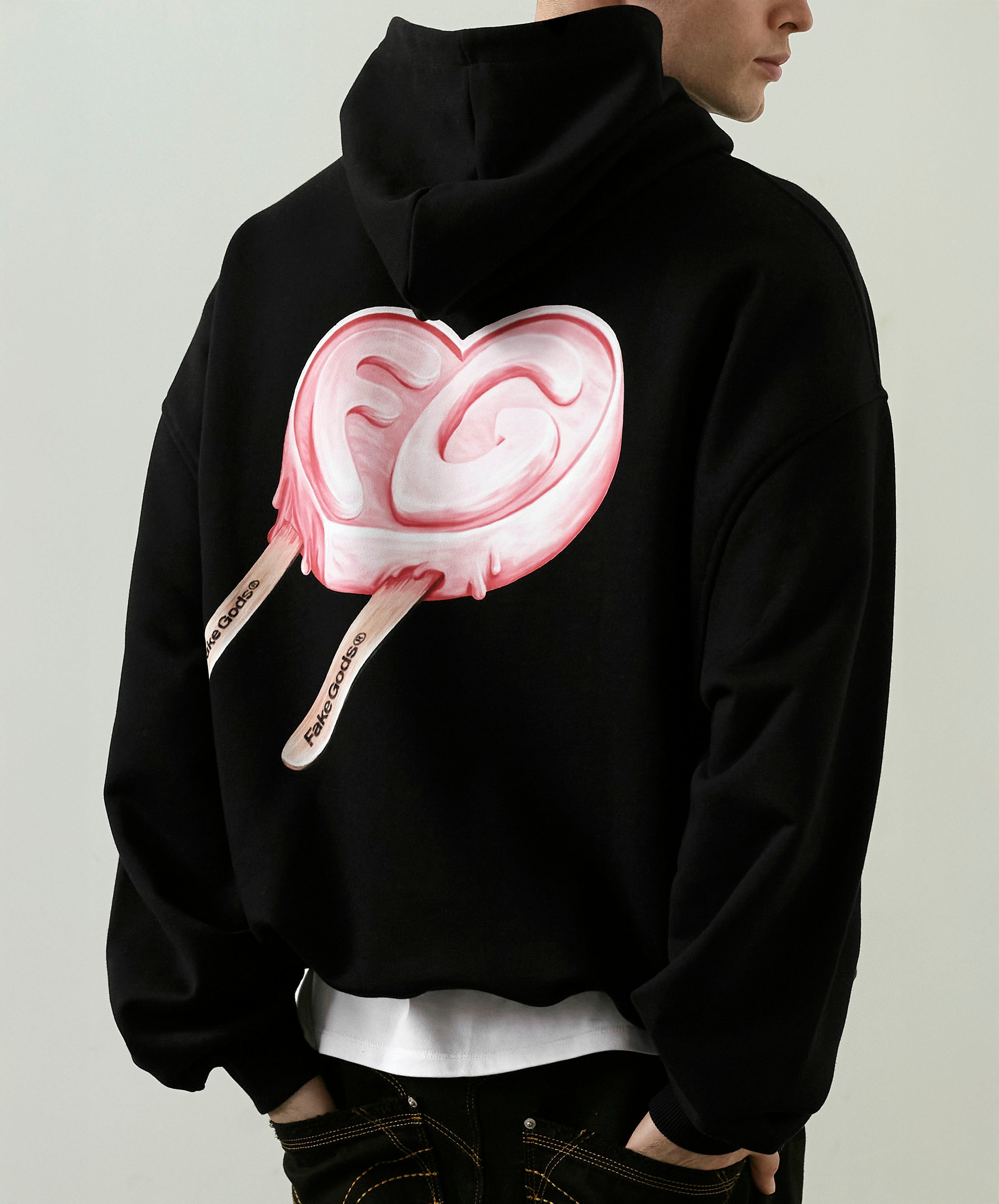 ICED HEART HOODIE BLACK