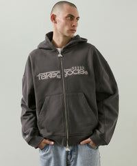 FIVE STAR ZIPPER HOODIE GRAY