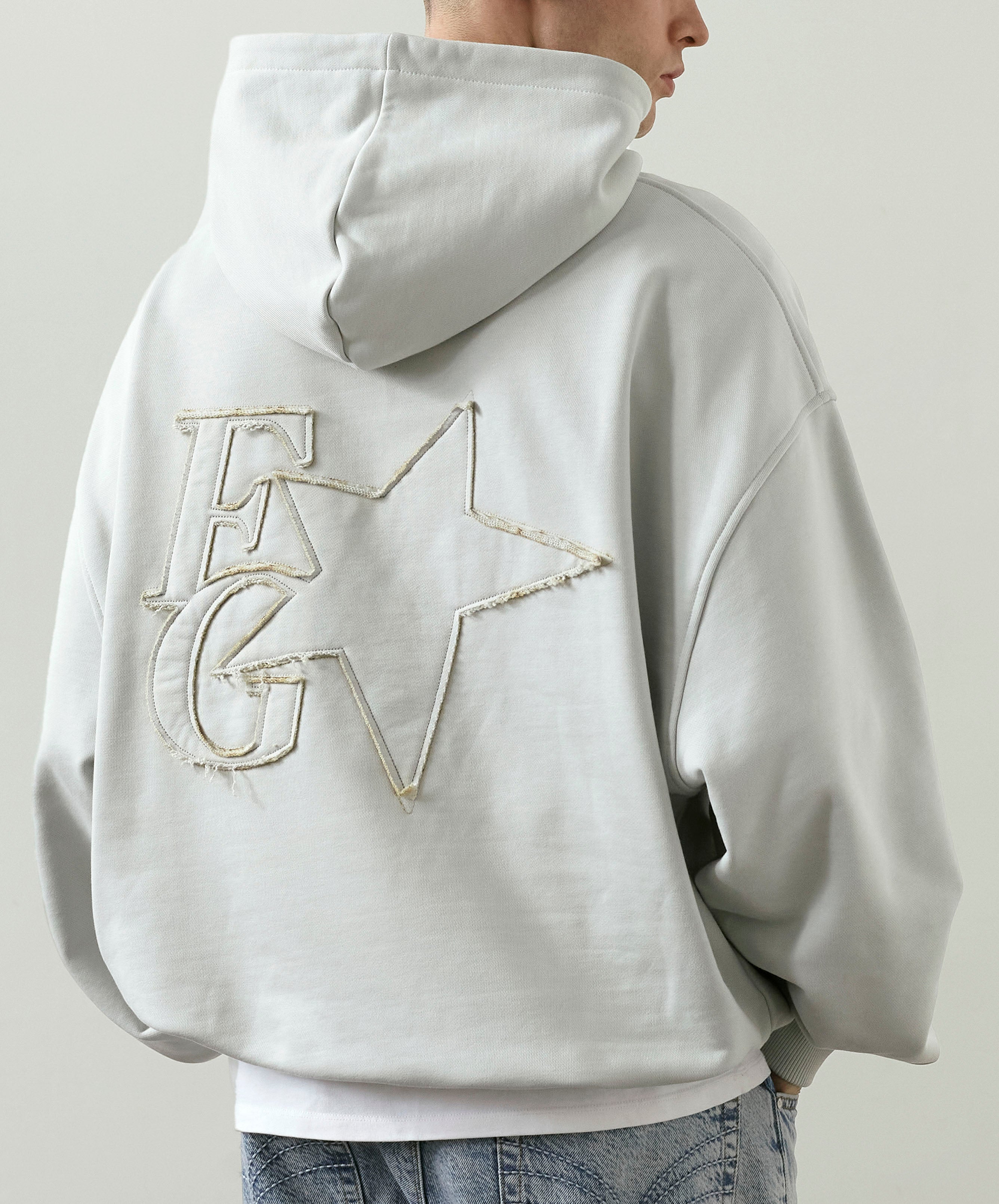 Grey star hoodie sale