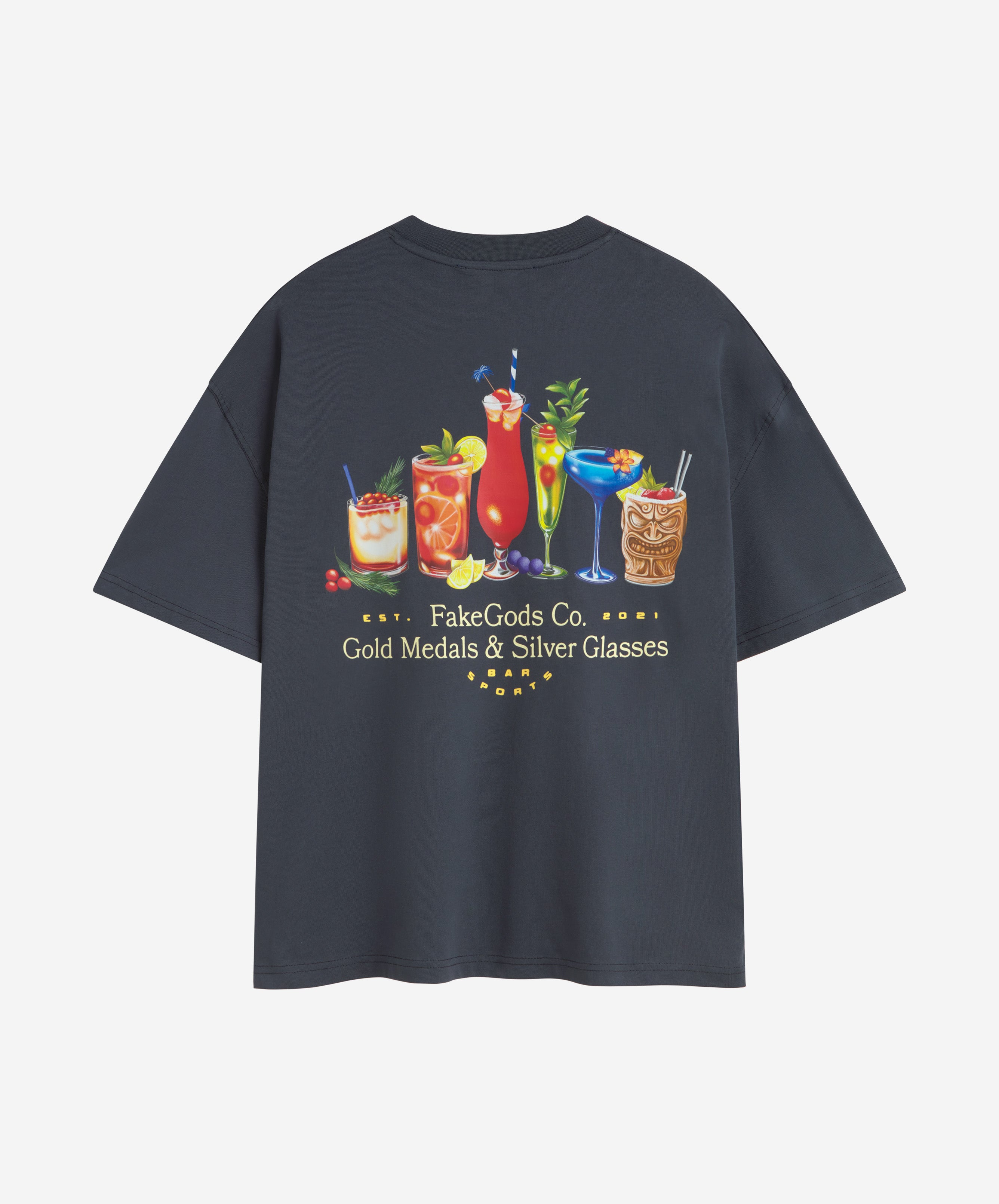 COCKTAIL TEE DARK GREY