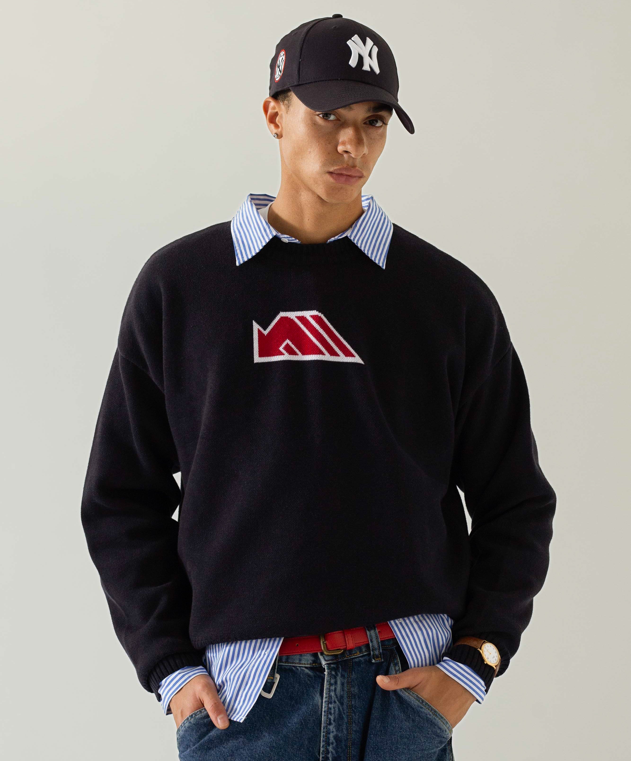 OUR WAY KNITTED SWEATER NAVY