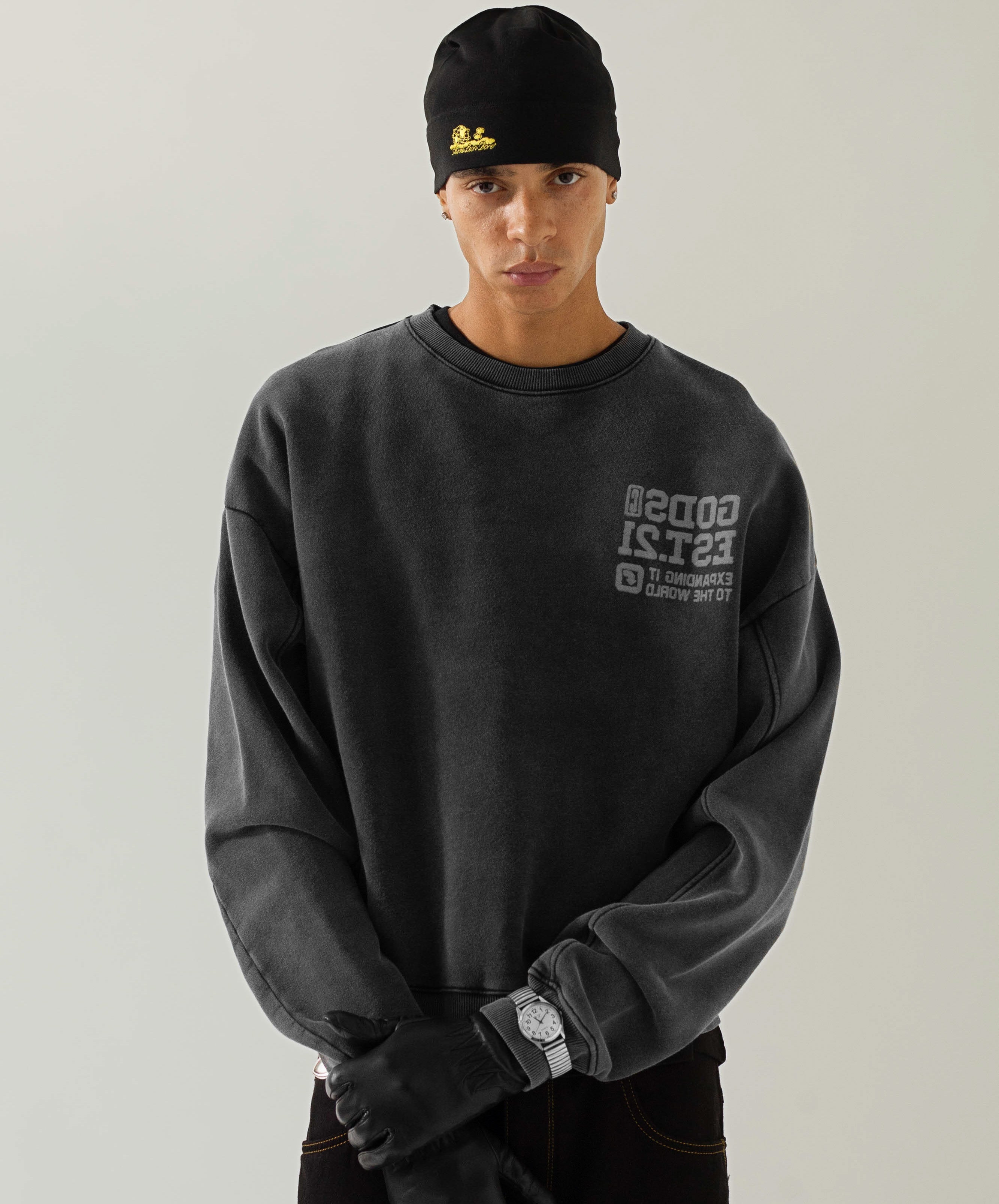 EST 21 CREWNECK BLACK