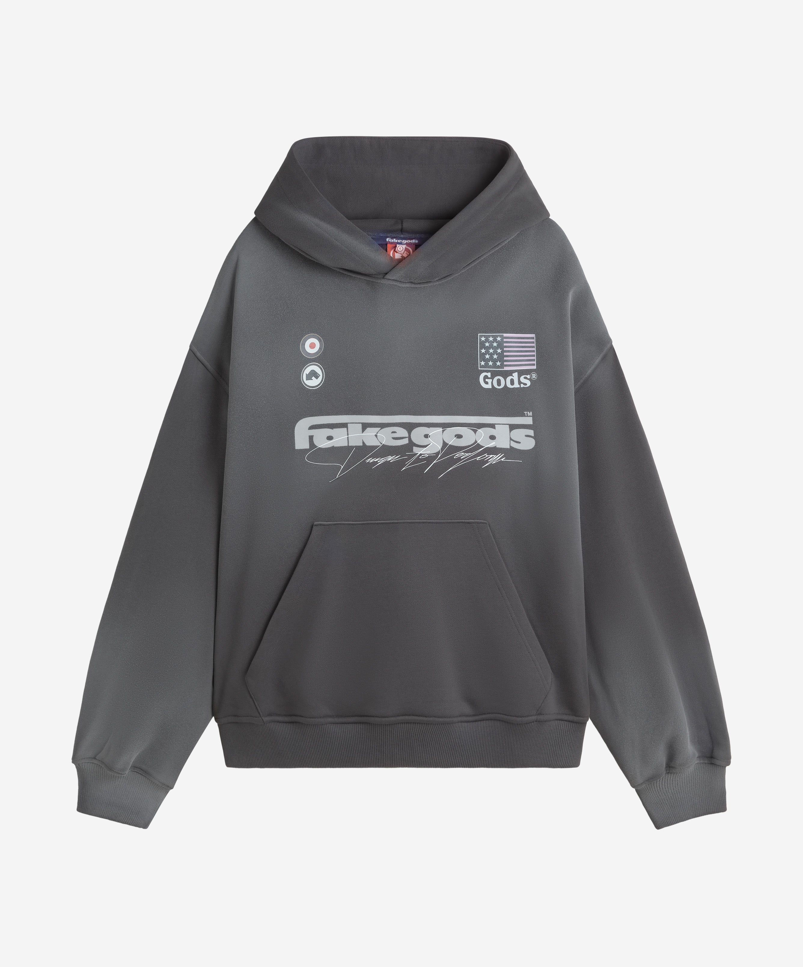 SIGNATURE WASHED HOODIE DARK GREY