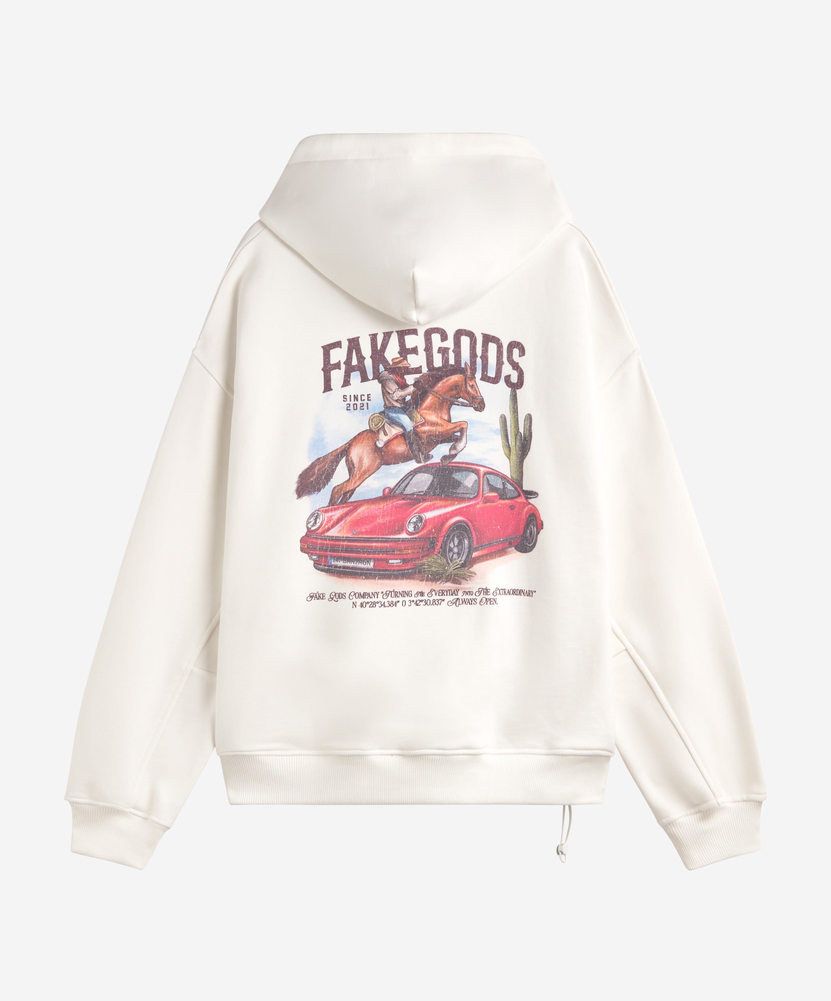 HORSE-CAR HOODIE CREAM