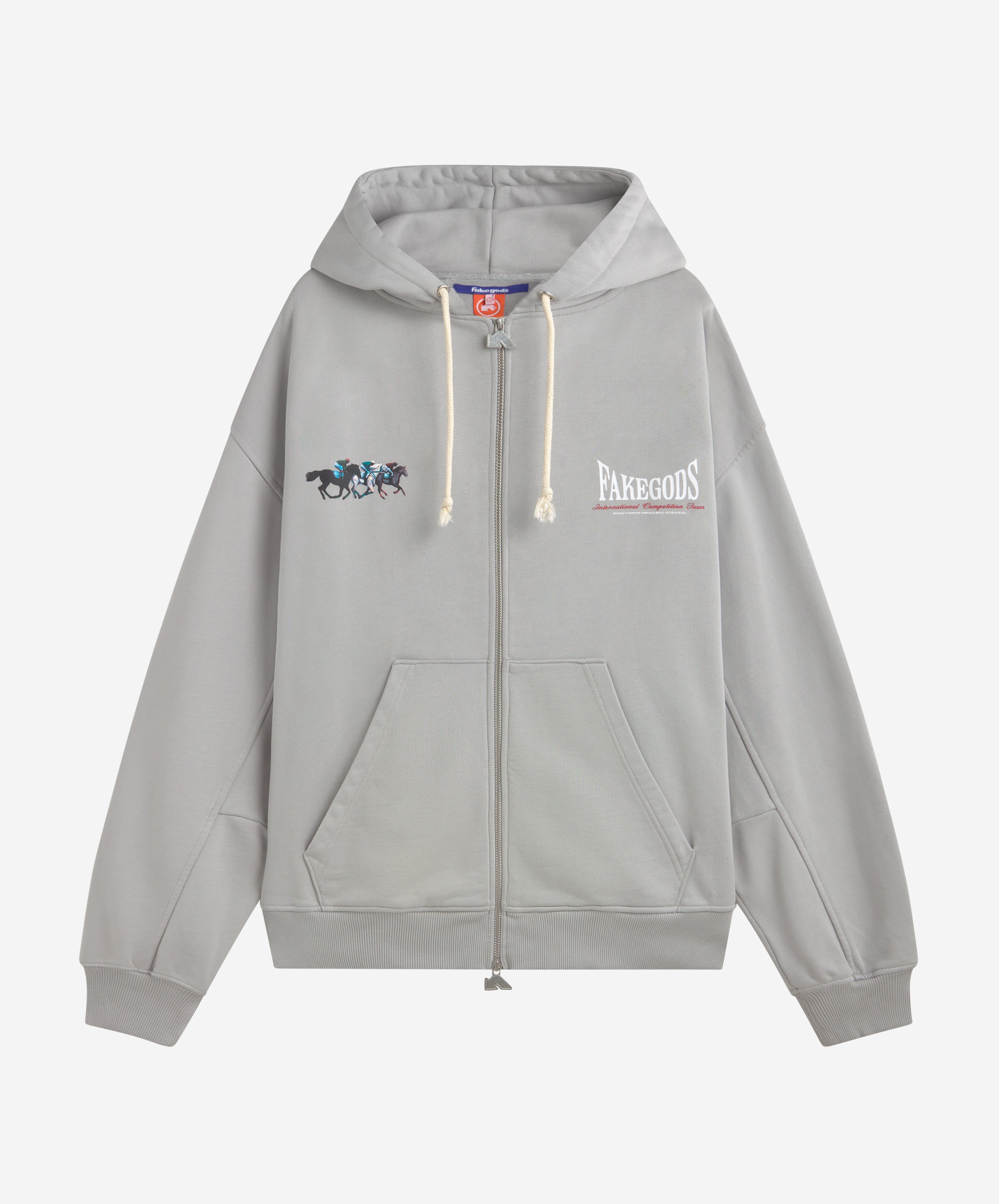 HORSE RACE ZIPPER LIGHT GREY