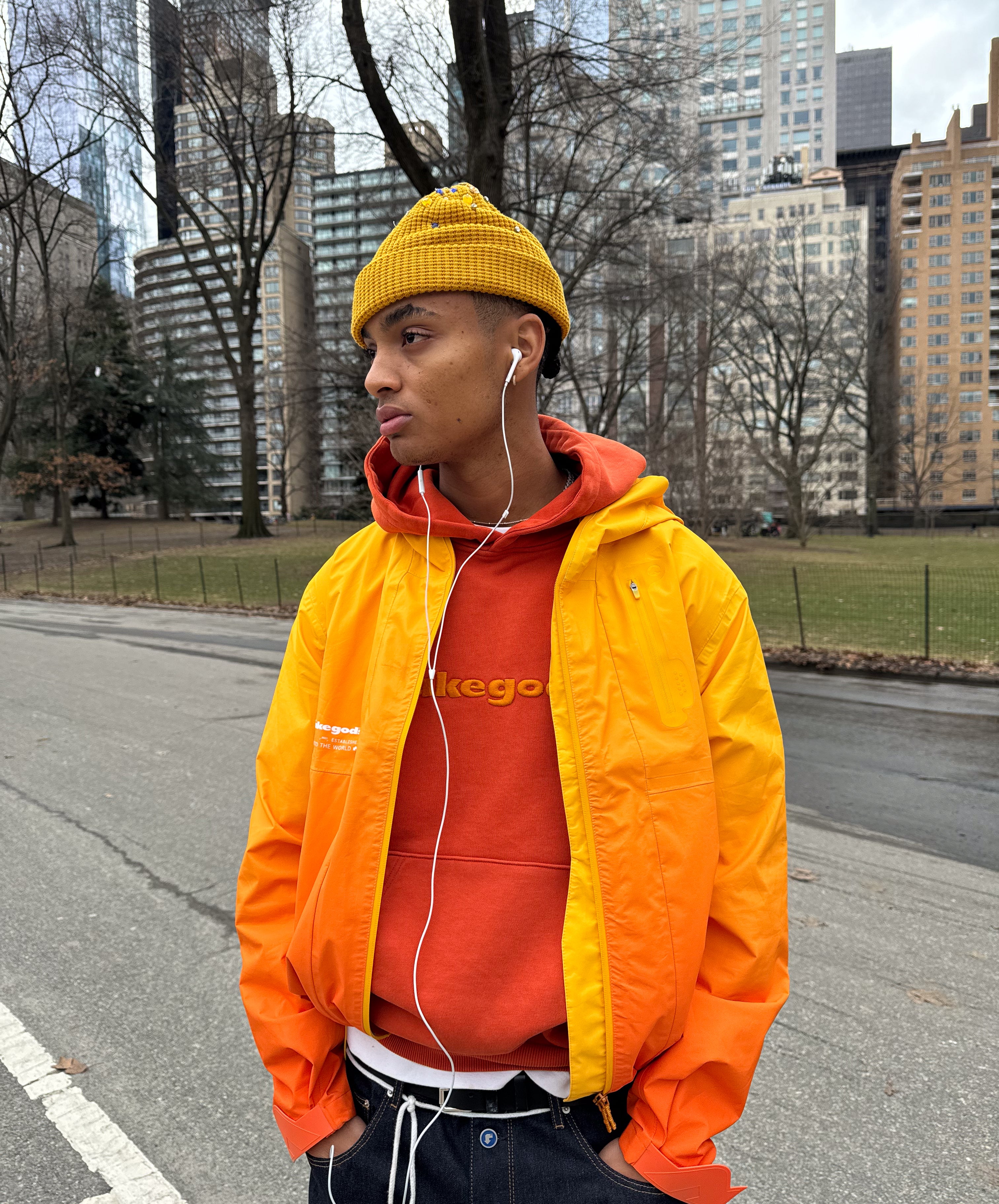 LOGO WASHED HOODIE ORANGE