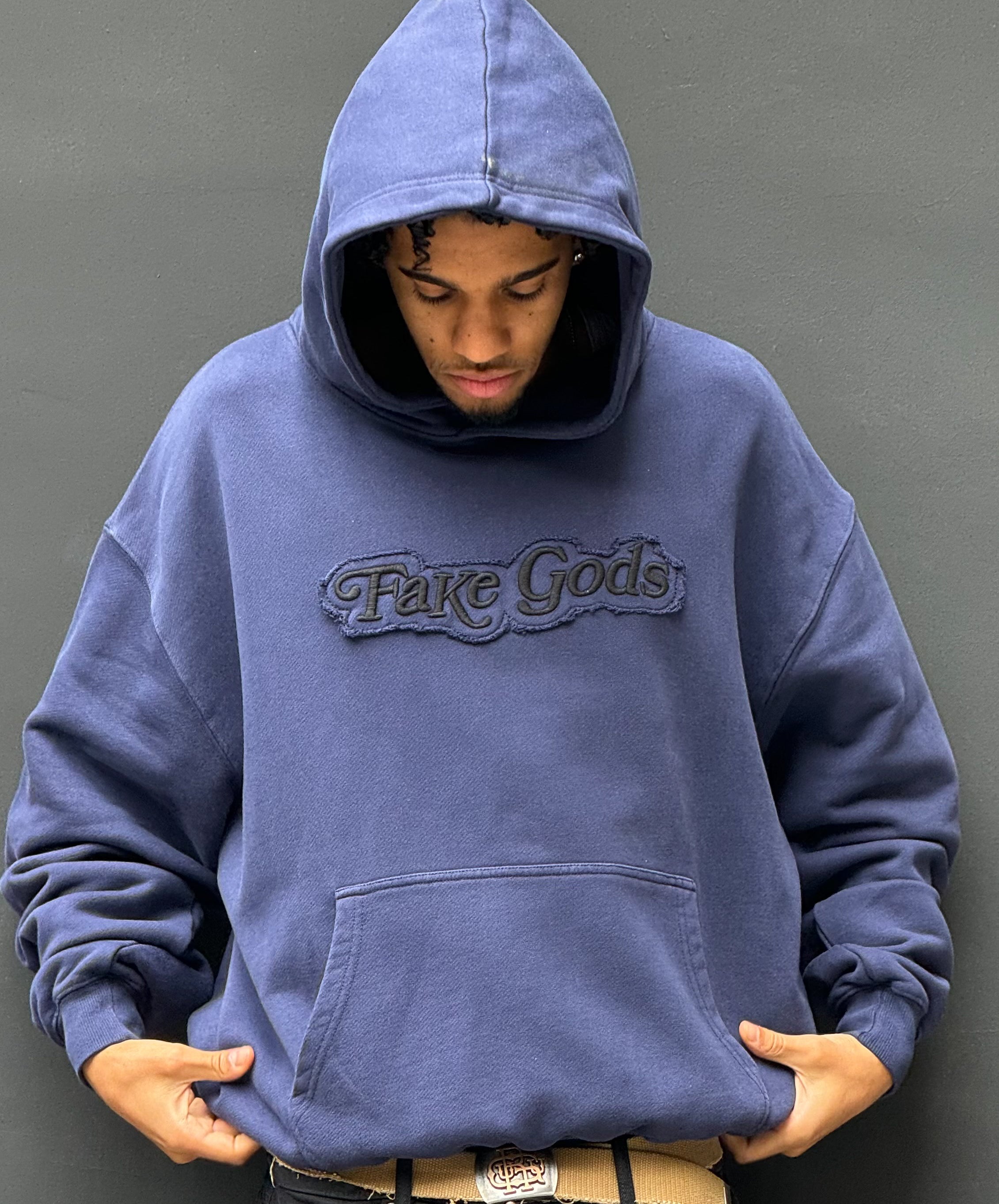 WASHED HOODIE NAVY