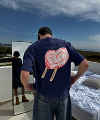 ICED HEART TEE NAVY