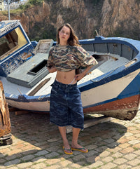 CAMOUFLAGE JORTS NAVY