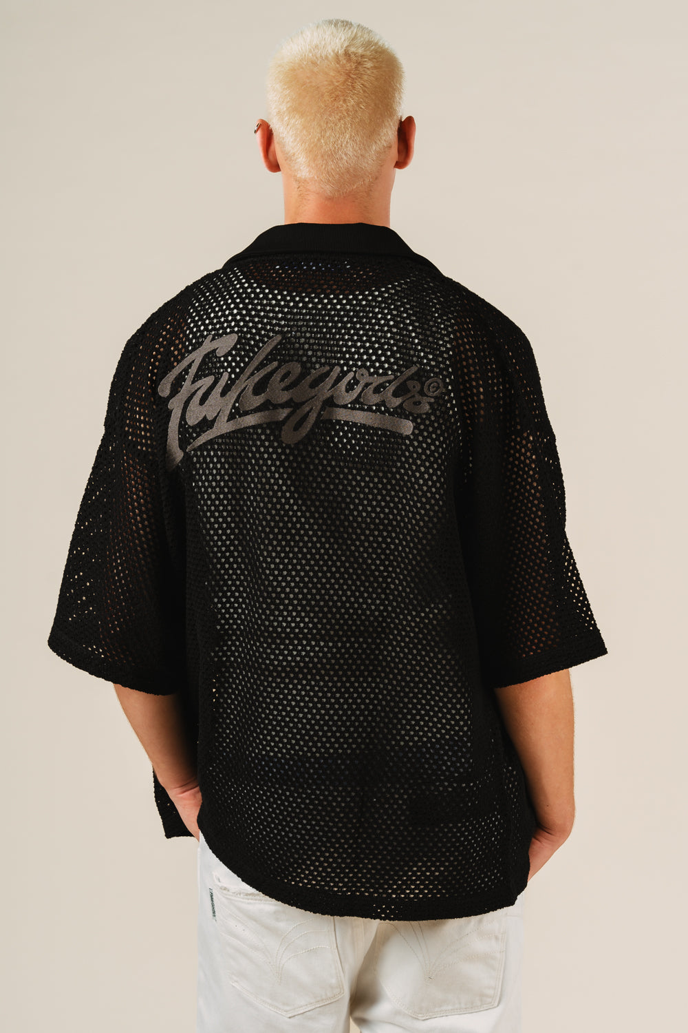 CROCHET SHIRT BLACK