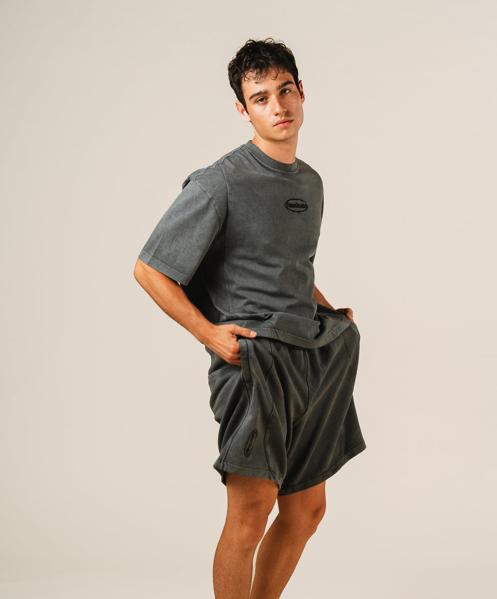 GARMENT DYED SHORTS BLACK