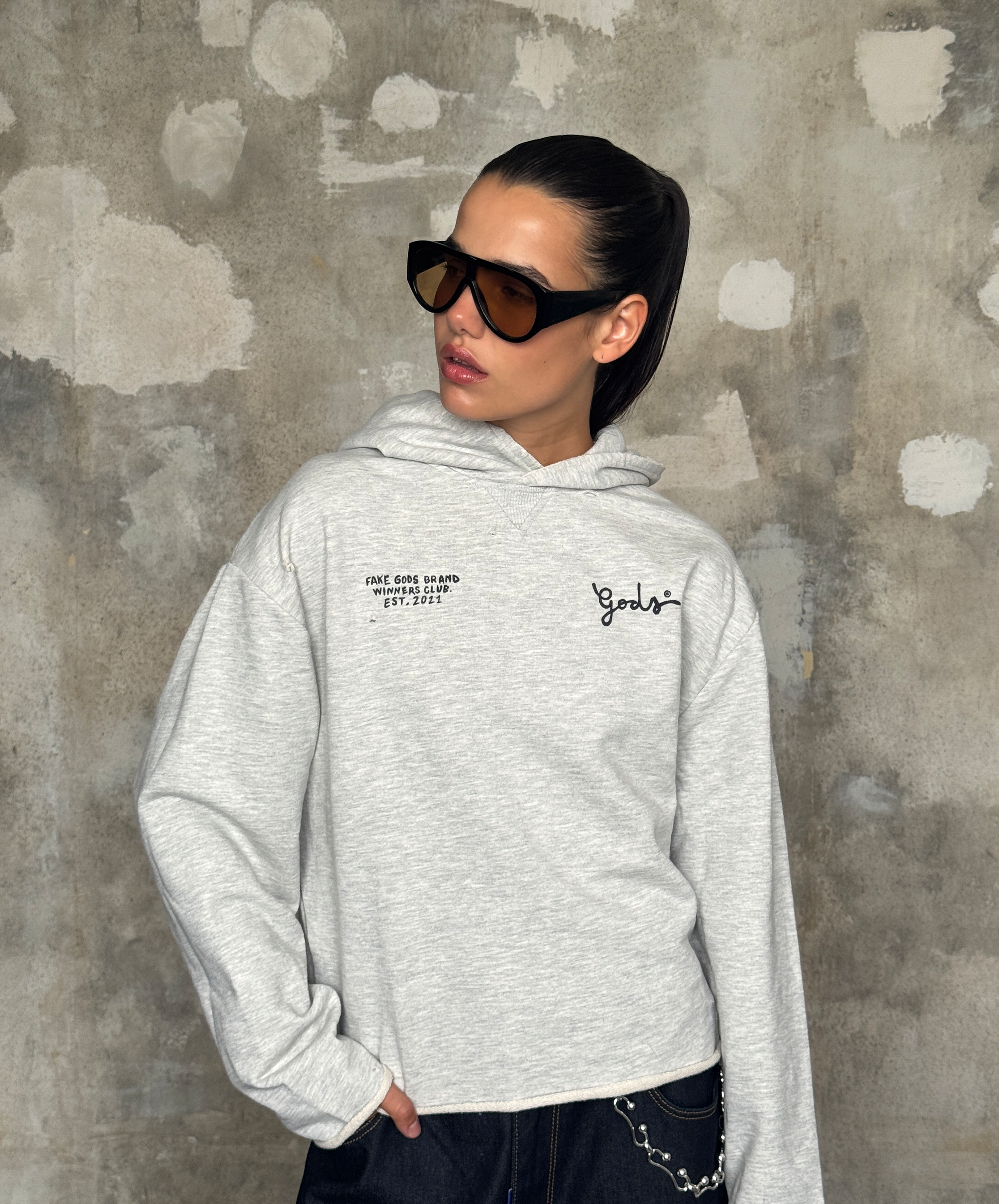 GODS HOODIE GREY MELANGE