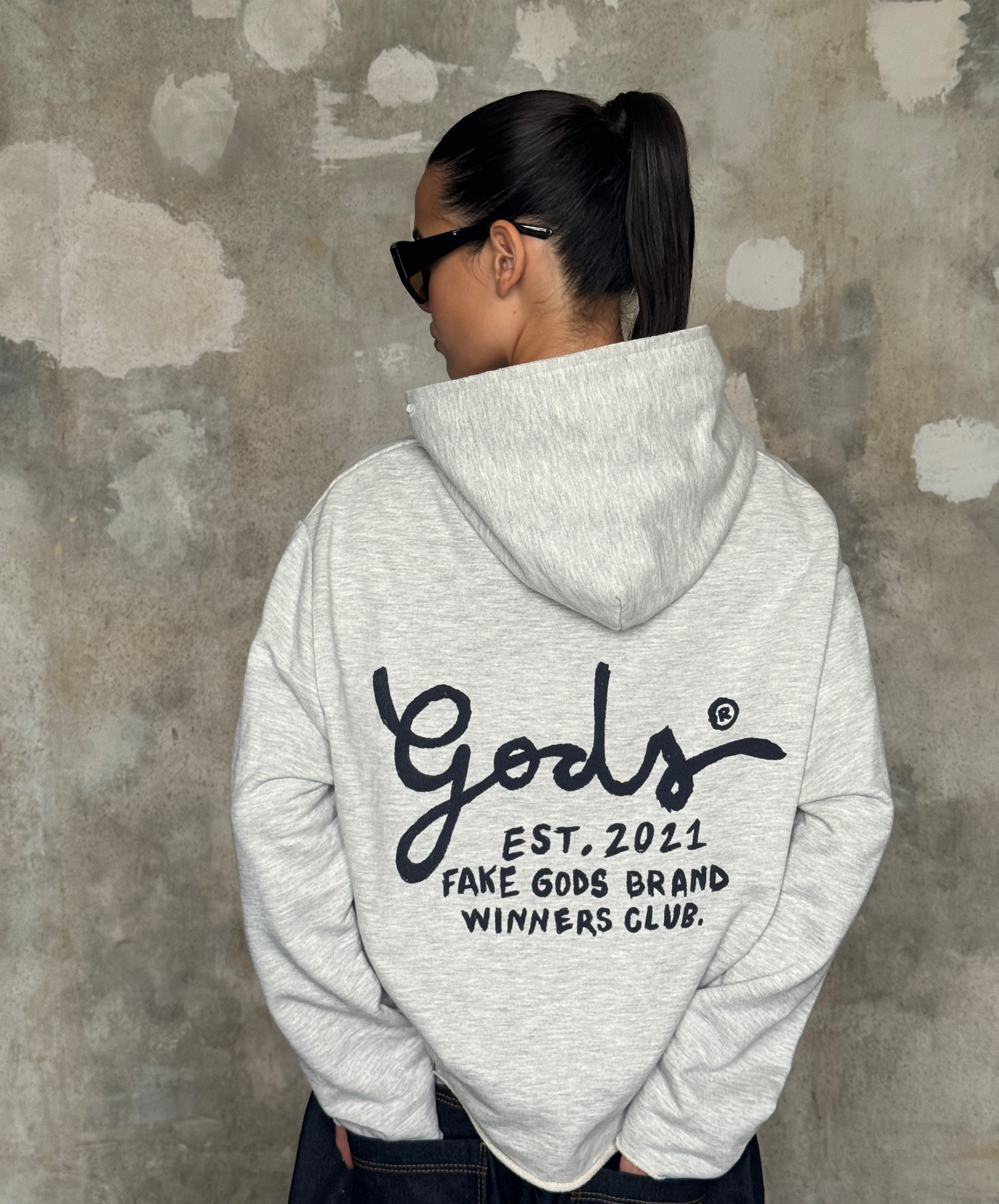 GODS HOODIE GREY MELANGE