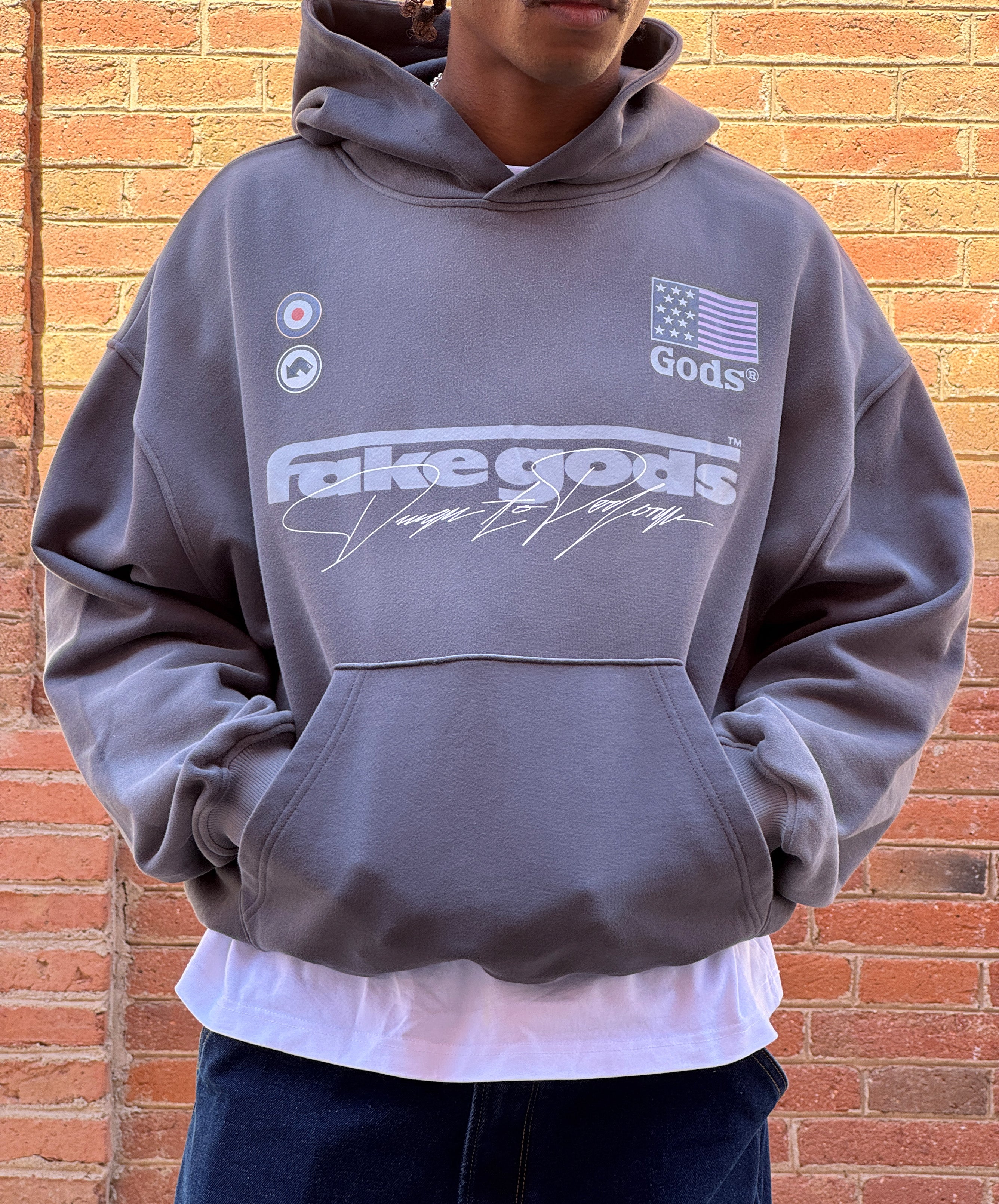 SIGNATURE WASHED HOODIE DARK GREY