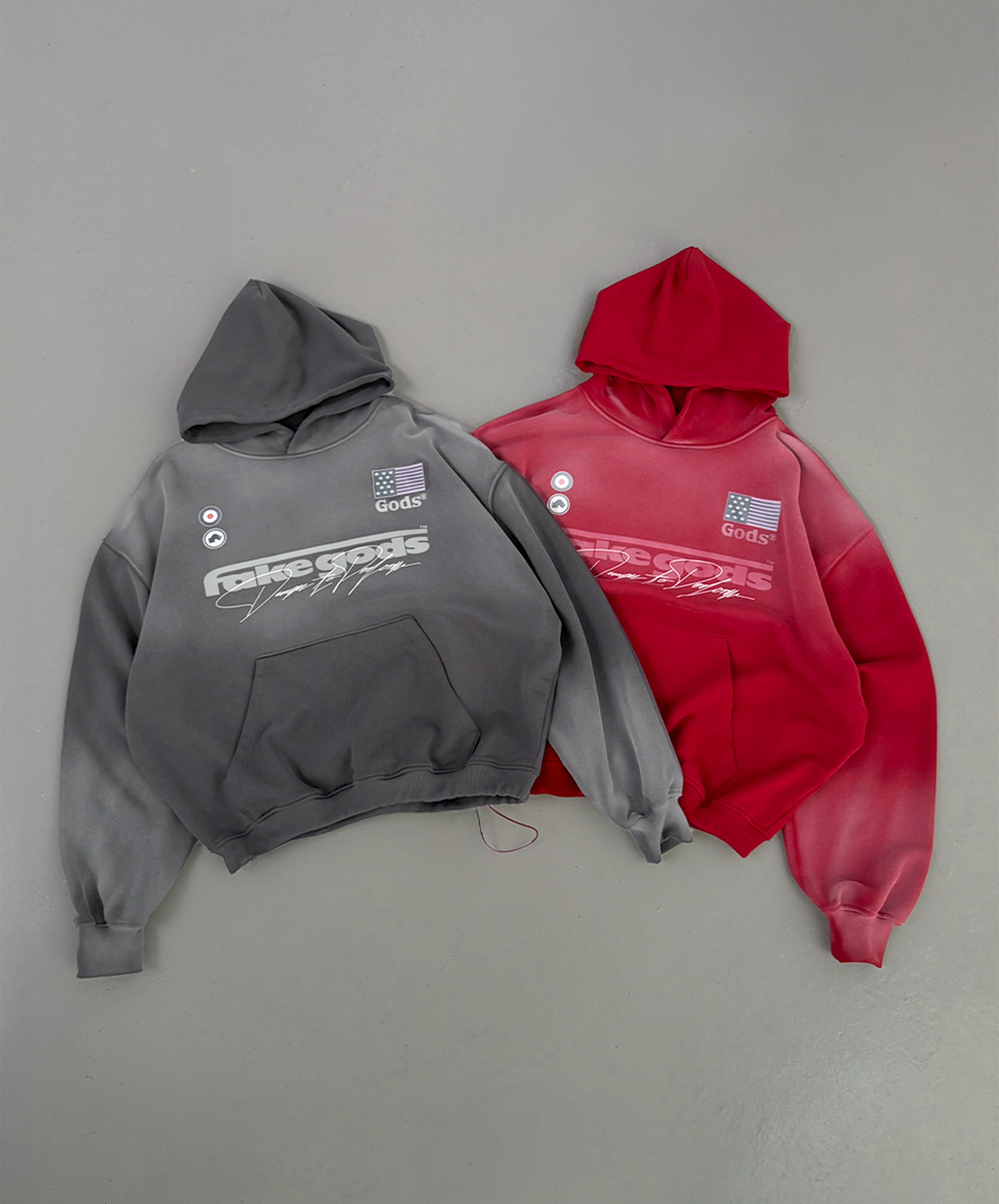 SIGNATURE WASHED HOODIE DARK GREY