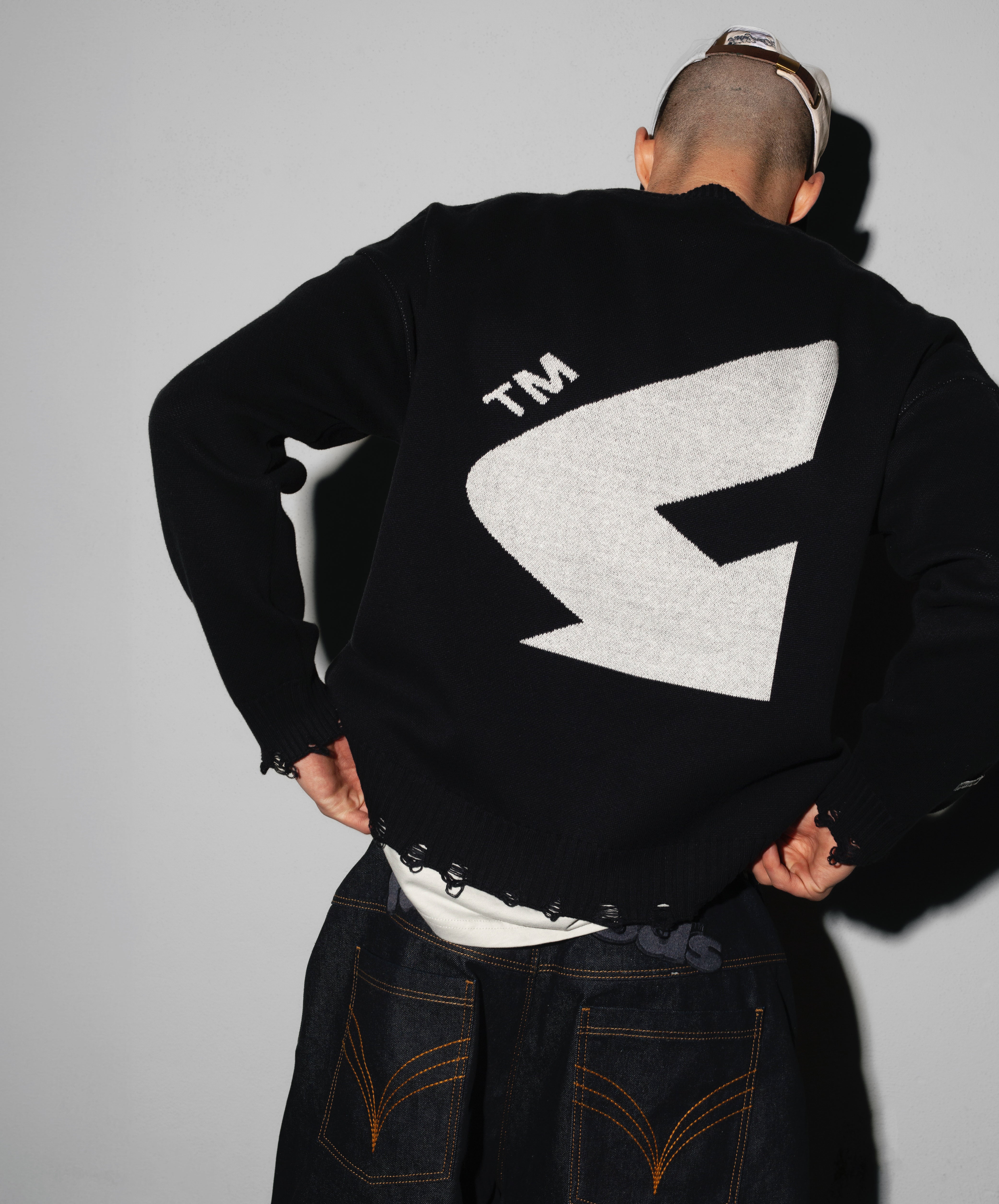BIG STAGE KNITTED SWEATER NAVY