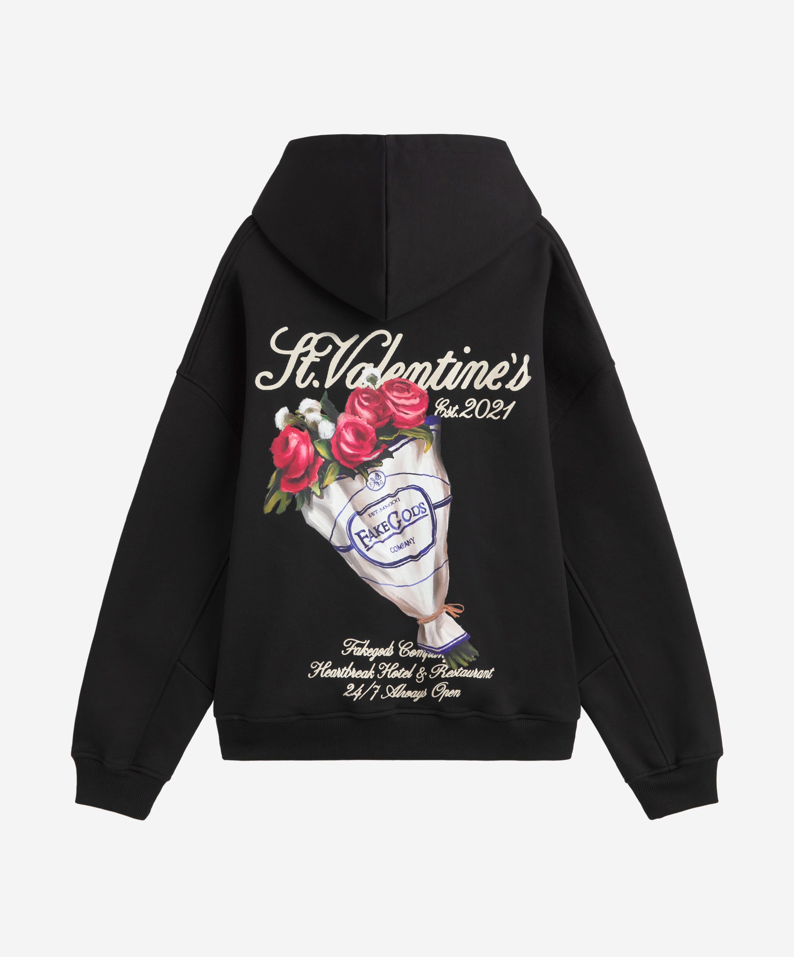 ROSE BOUQUET HOODIE BLACK