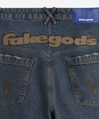 fakegods DENIM SHORTS BLUE