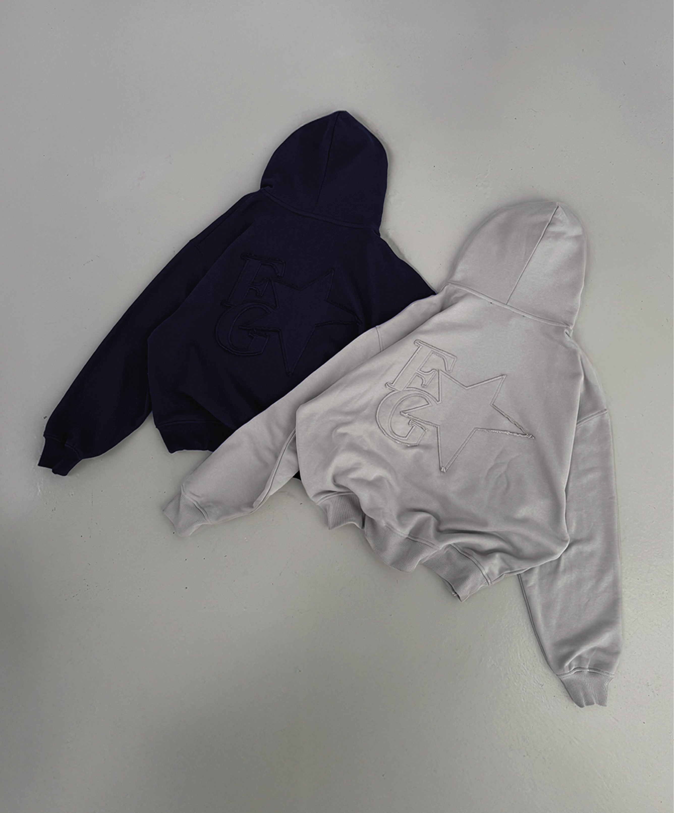 STAR HOODIE MID GREY
