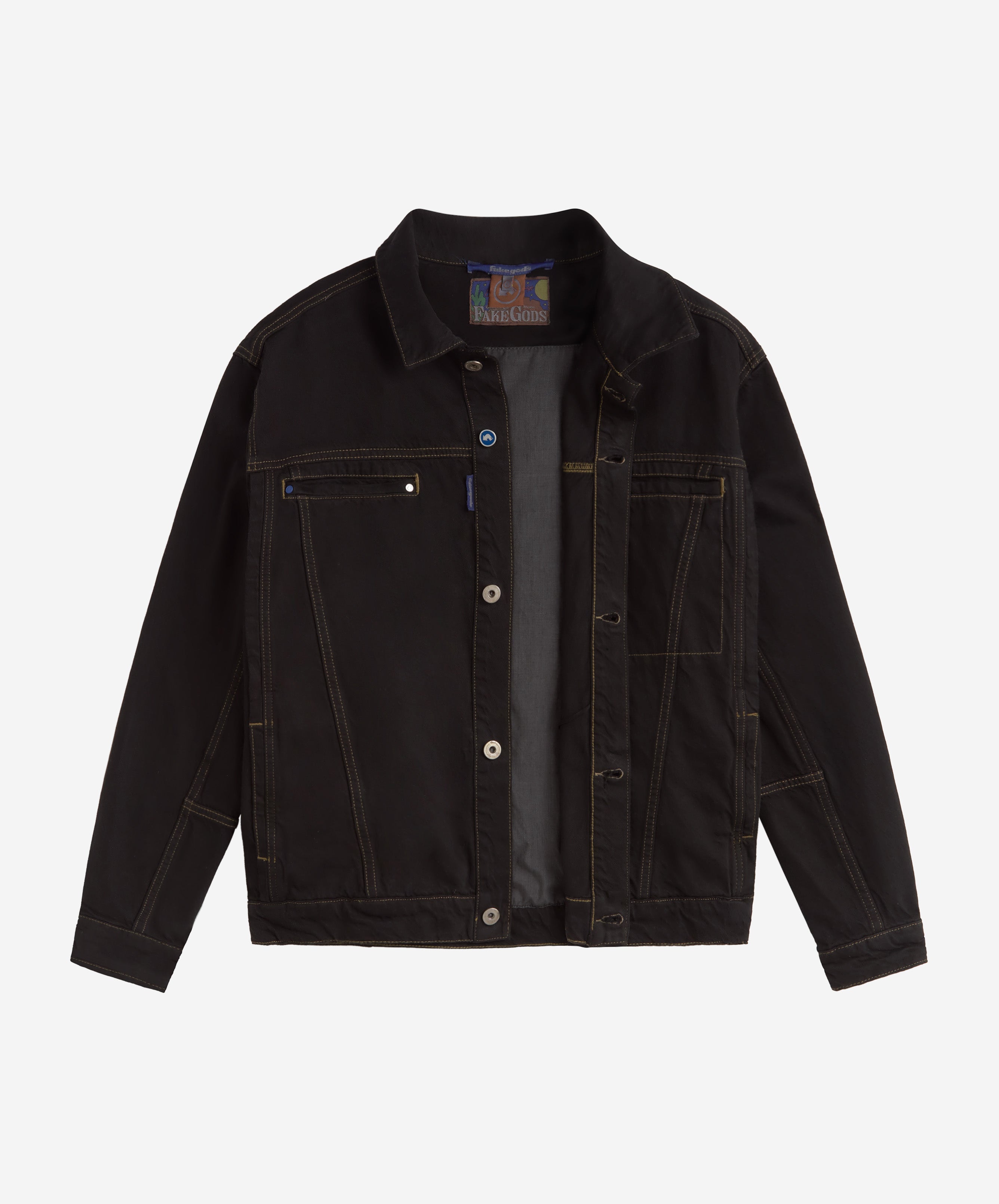 TM OVERDYED DENIM JACKET BLACK