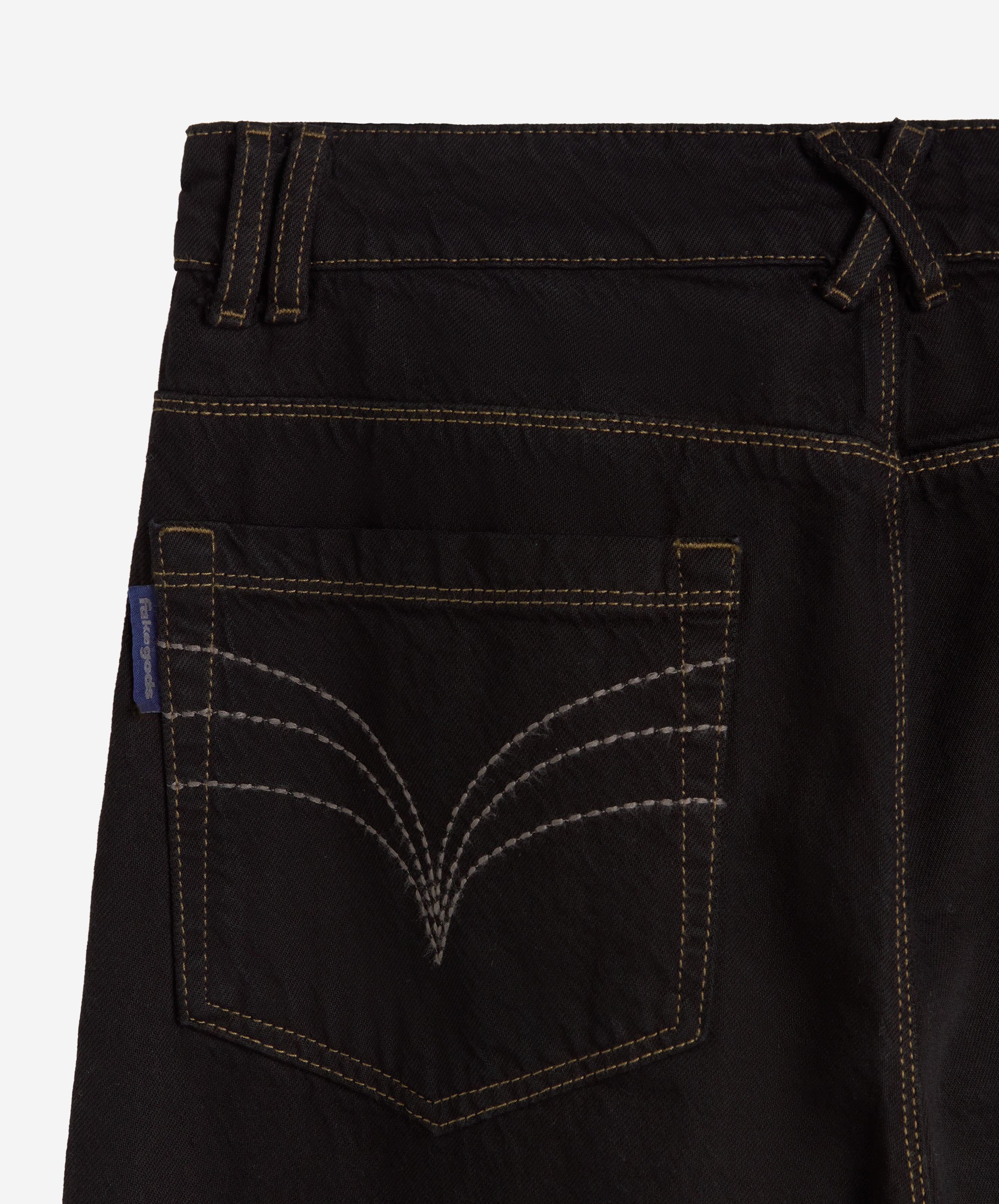 TM OVERDYED DENIM TROUSERS BLACK