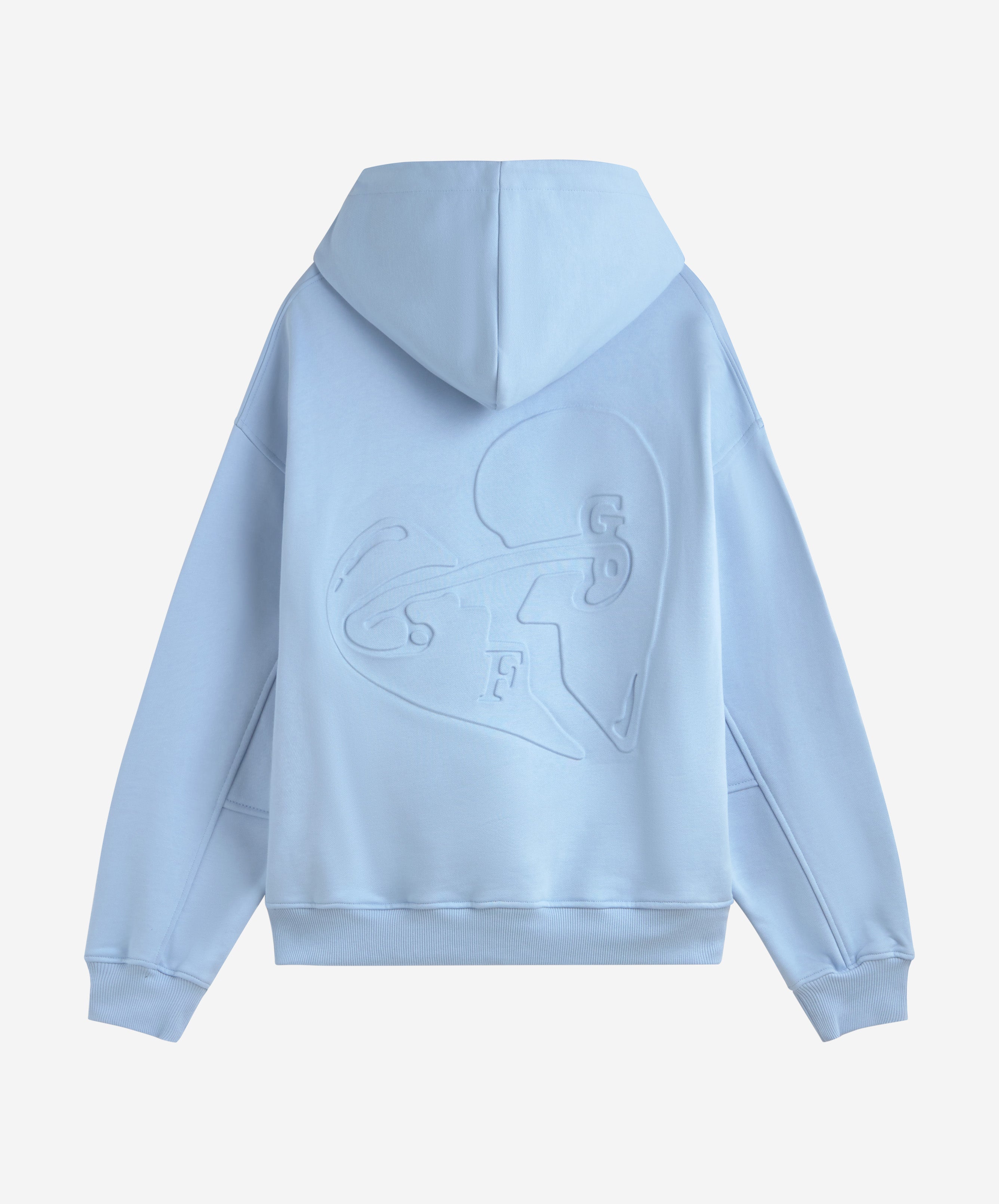 VALENTINE'S EMBOSSED HOODIE BLUE