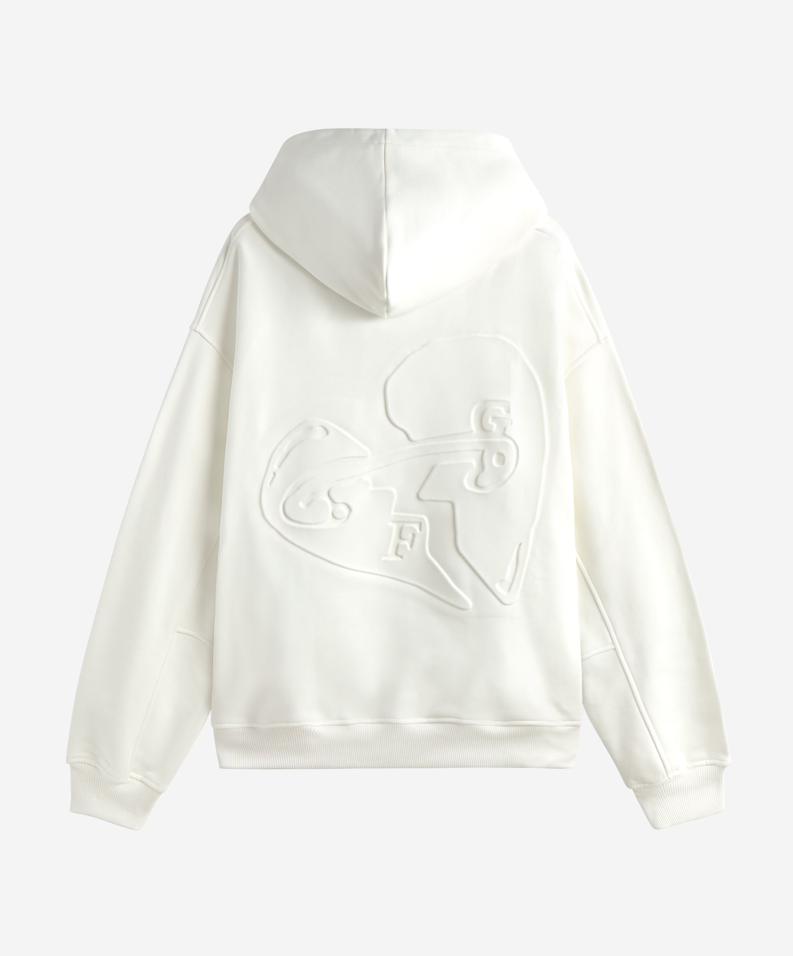 VALENTINE'S EMBOSSED HOODIE CREAM