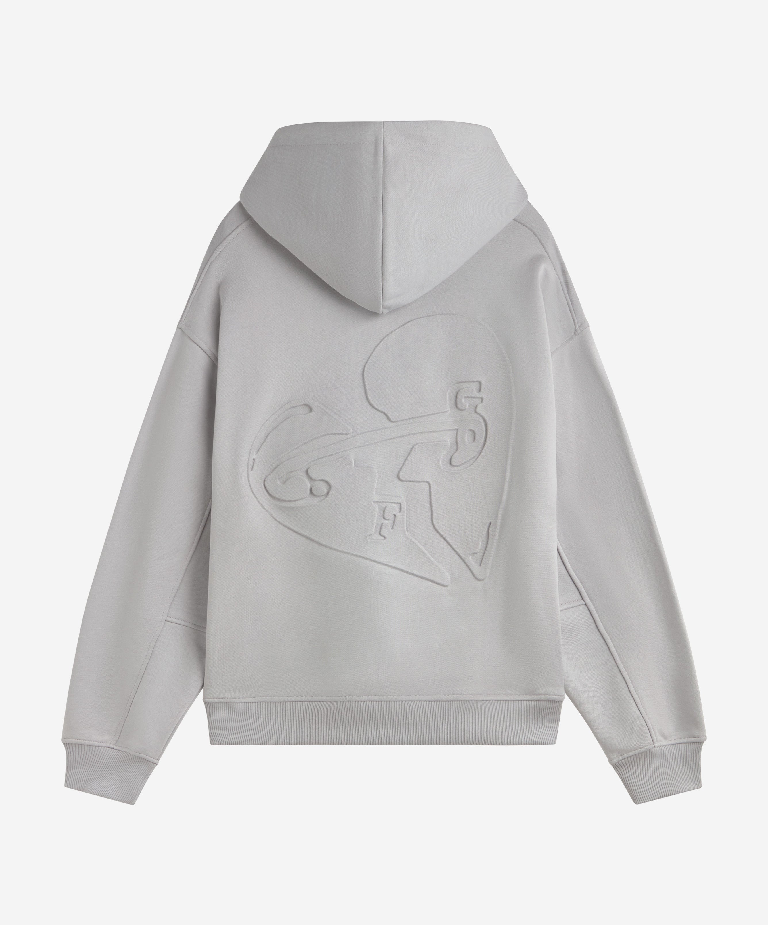 VALENTINE'S EMBOSSED HOODIE GREY