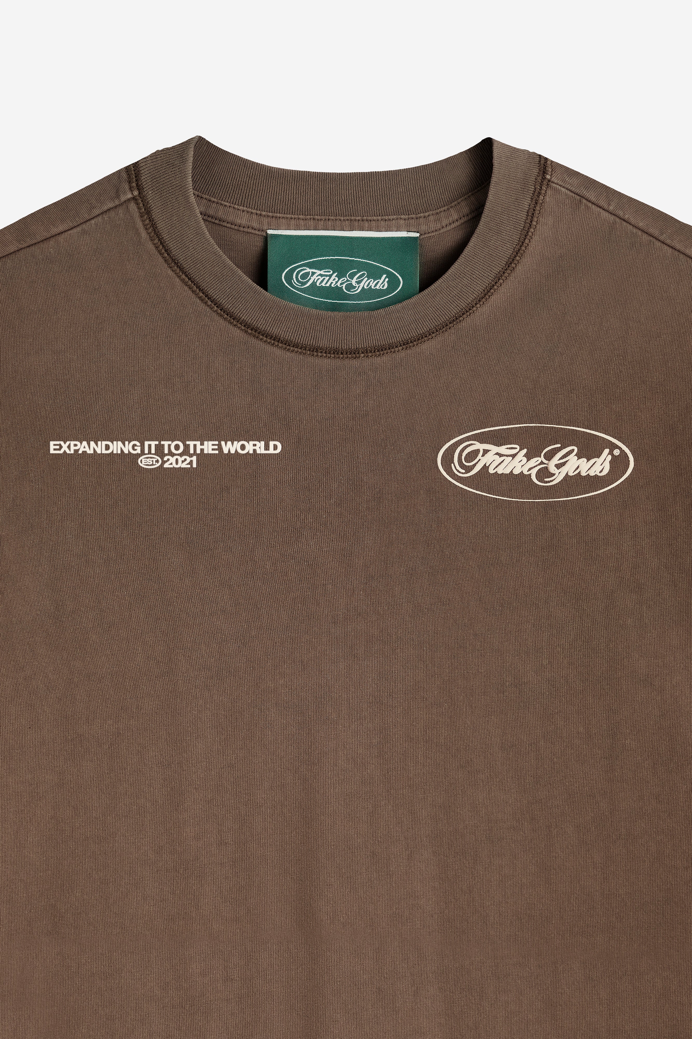 WASHED STAFF TEE BROWN