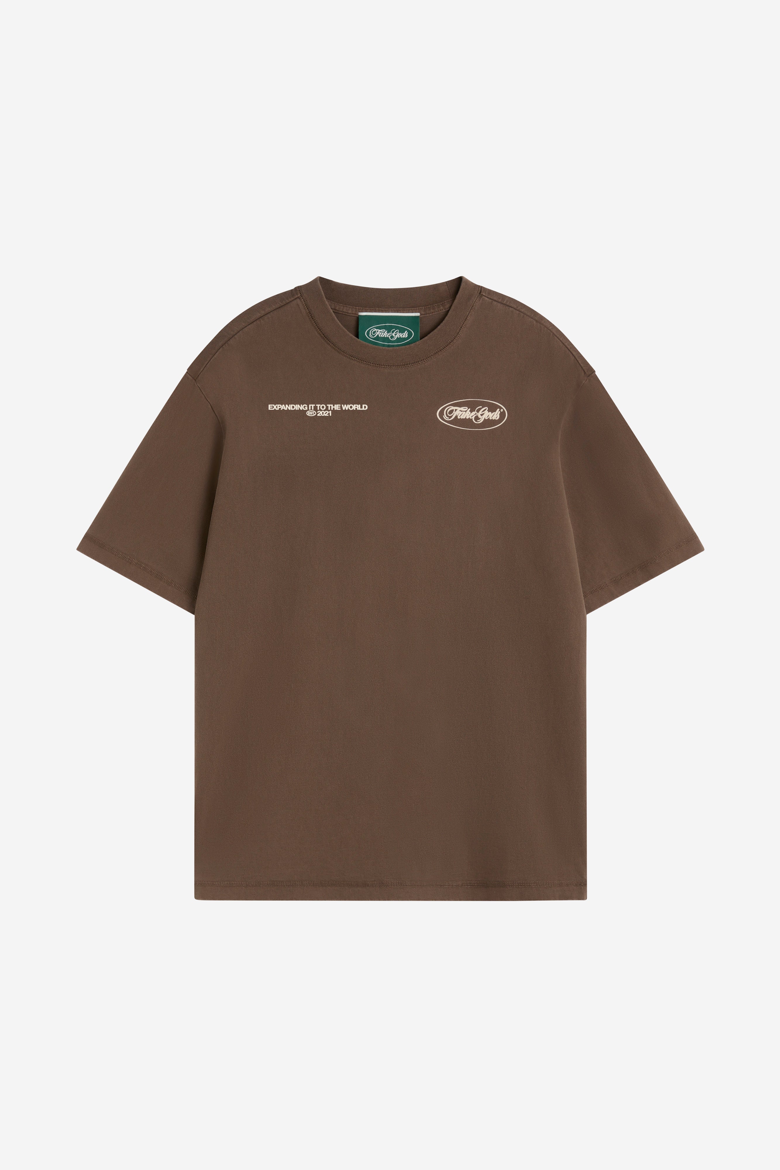 WASHED STAFF TEE BROWN