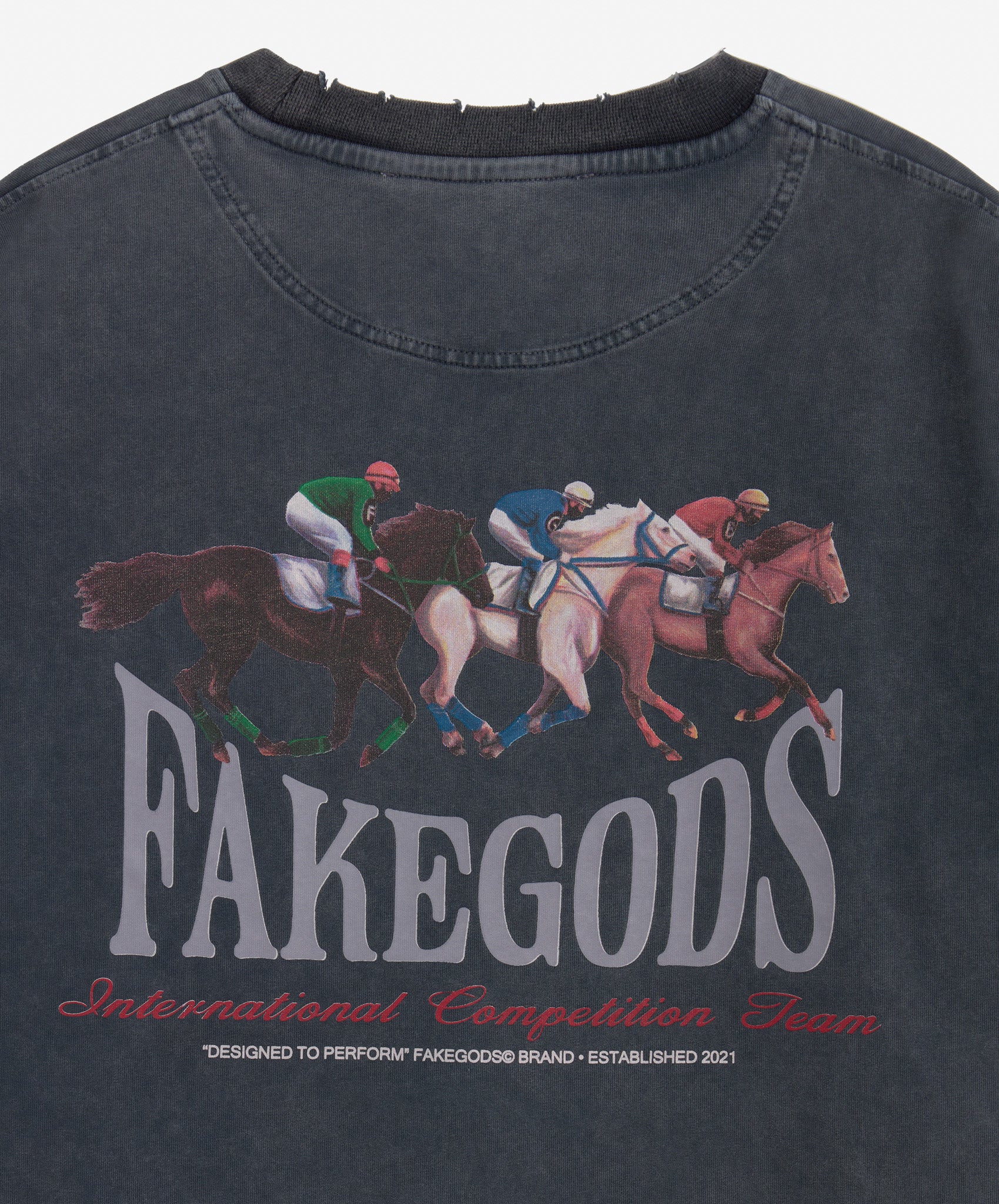 HORSE RACE TEE DARK GREY