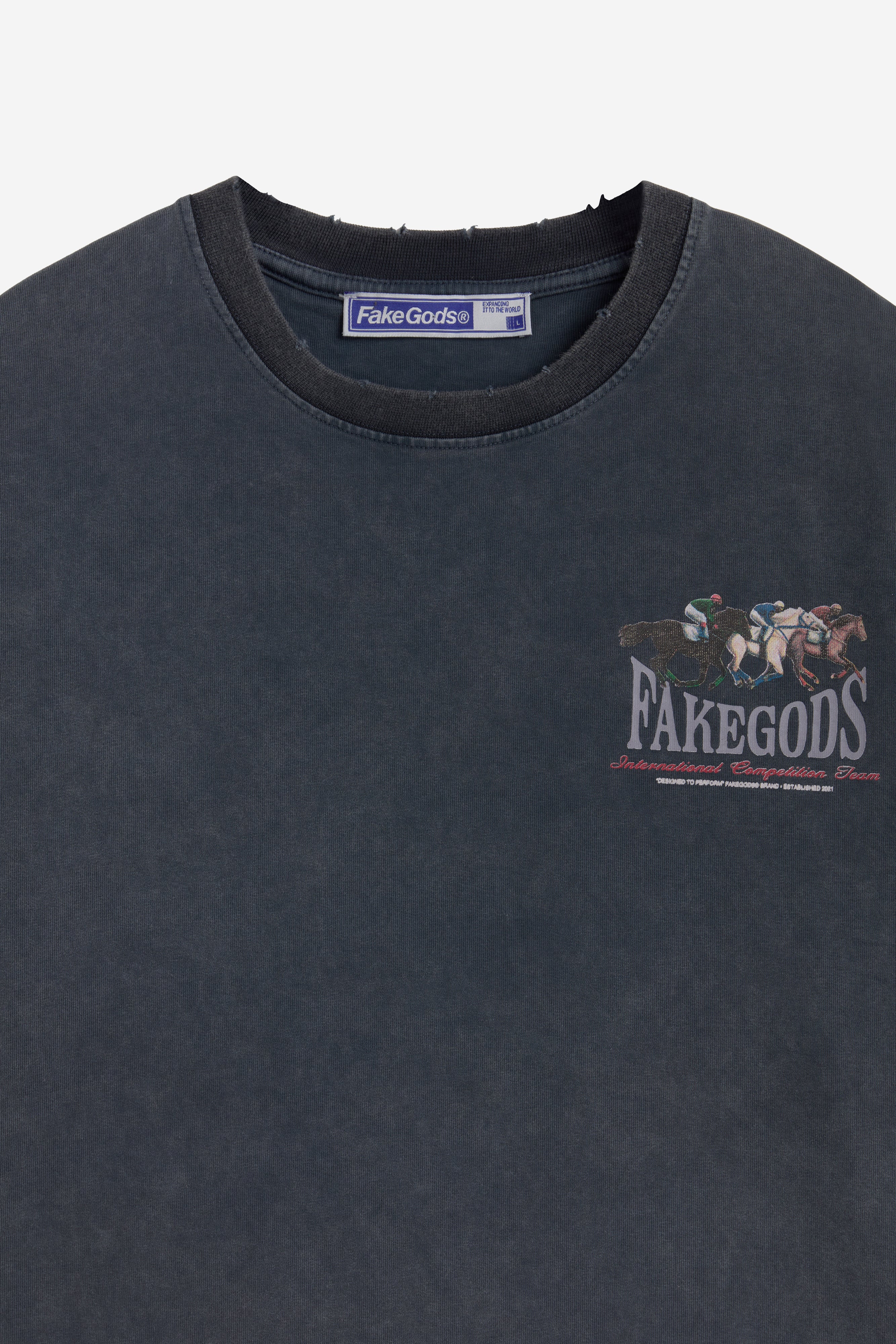 HORSE RACE TEE DARK GREY