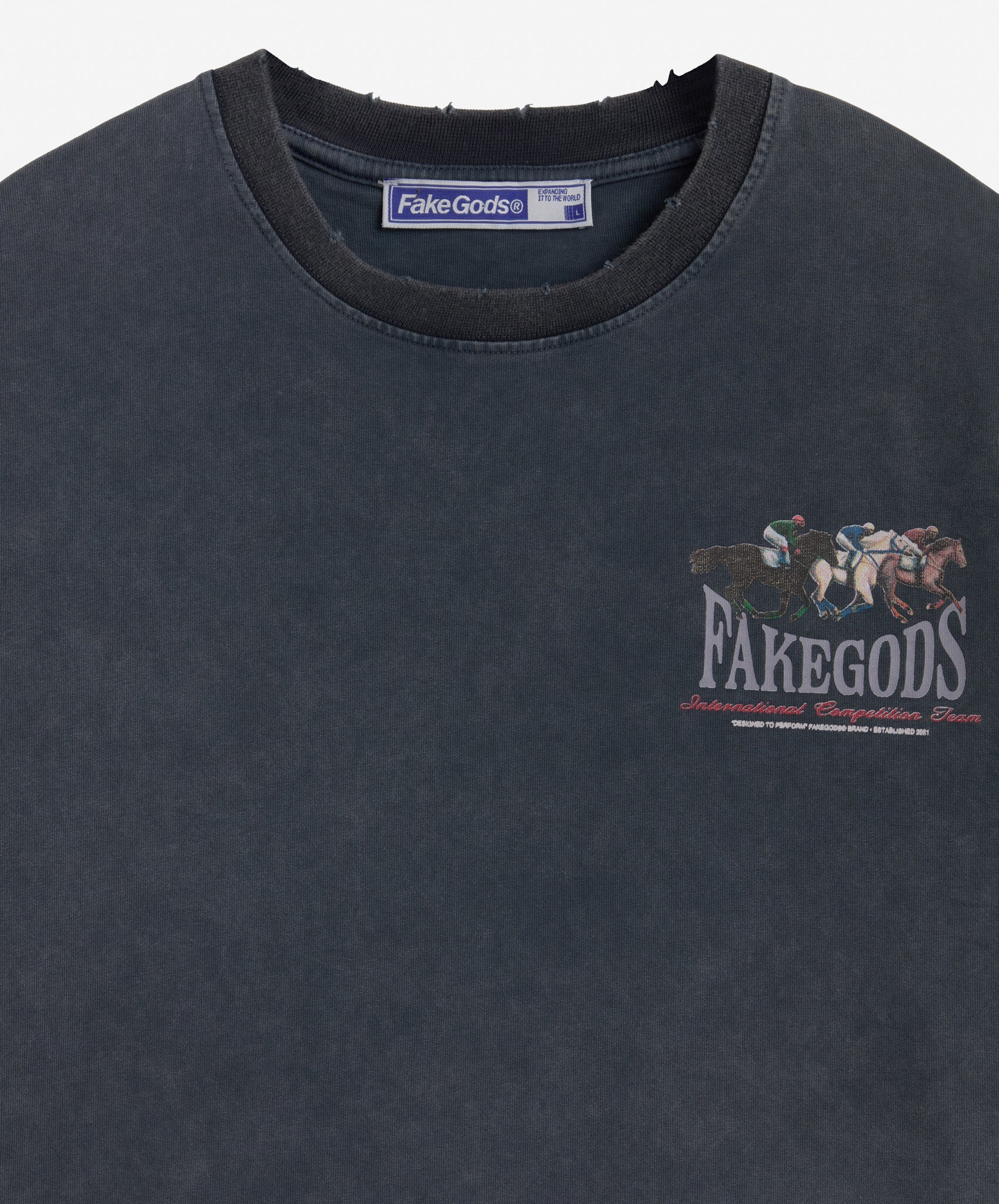 HORSE RACE TEE DARK GREY