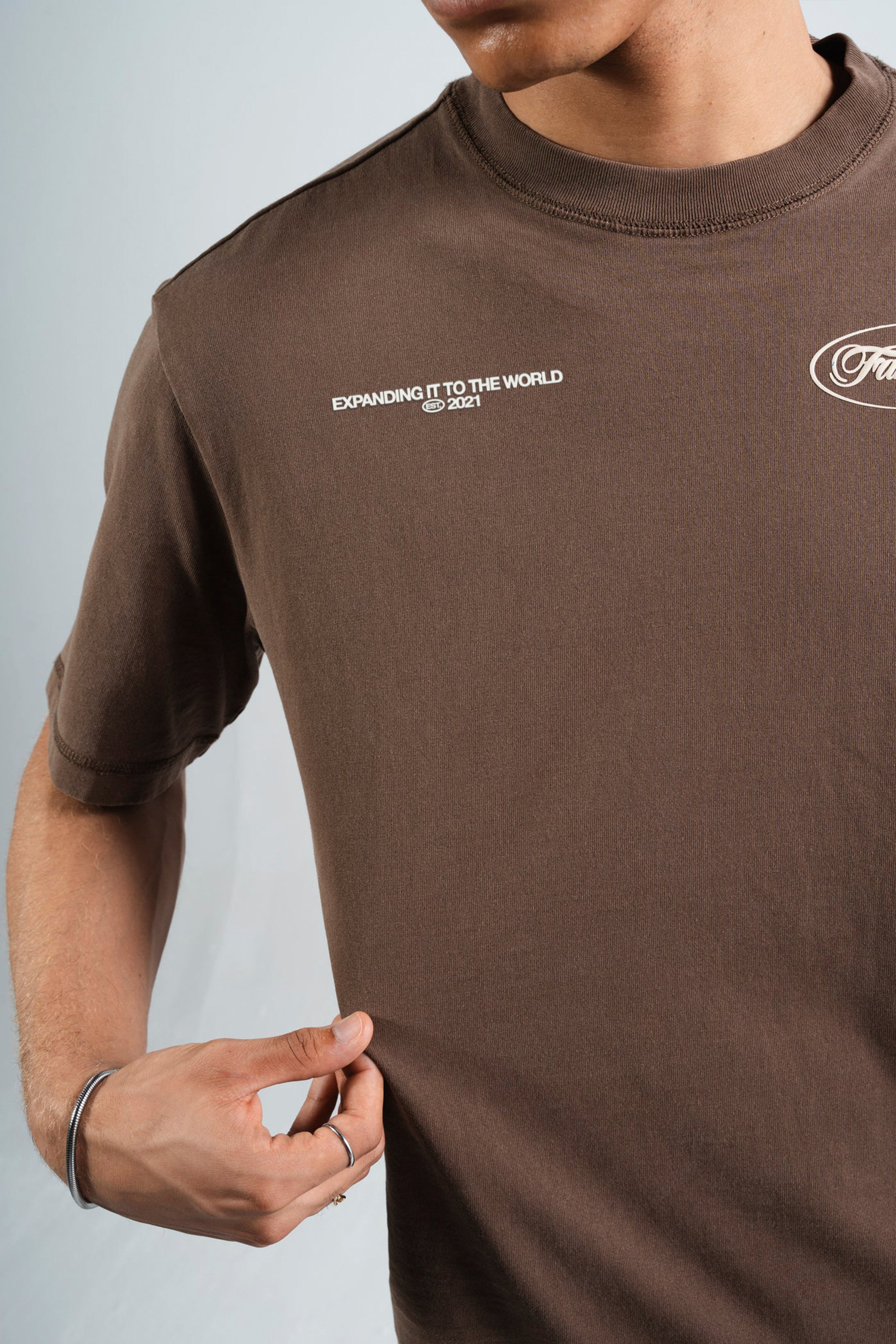 WASHED STAFF TEE BROWN