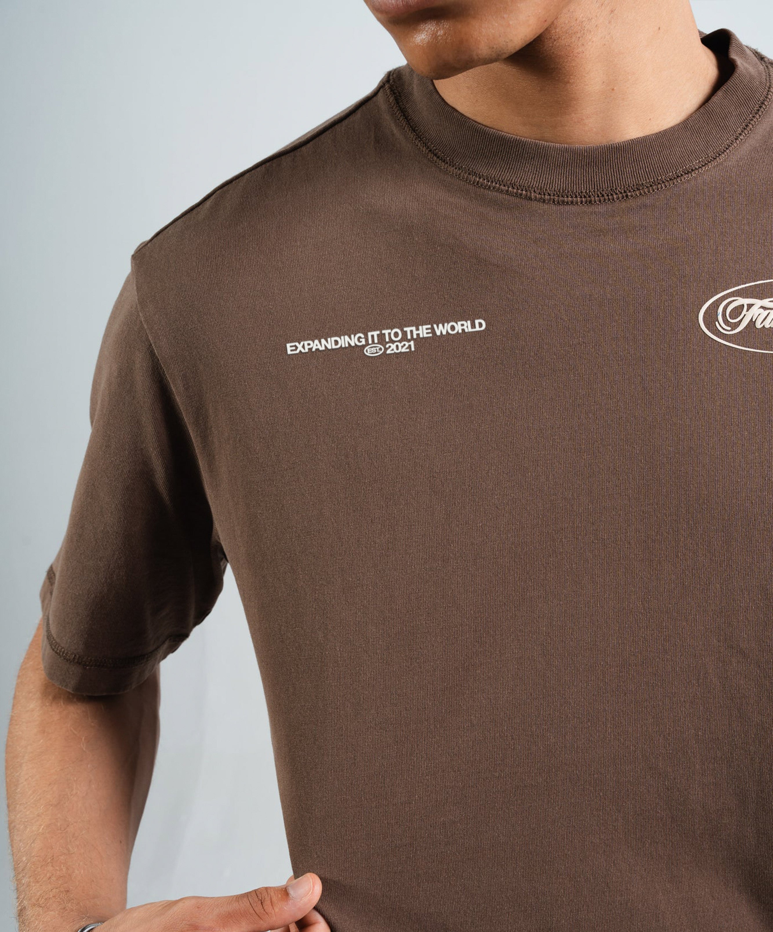 WASHED STAFF TEE BROWN