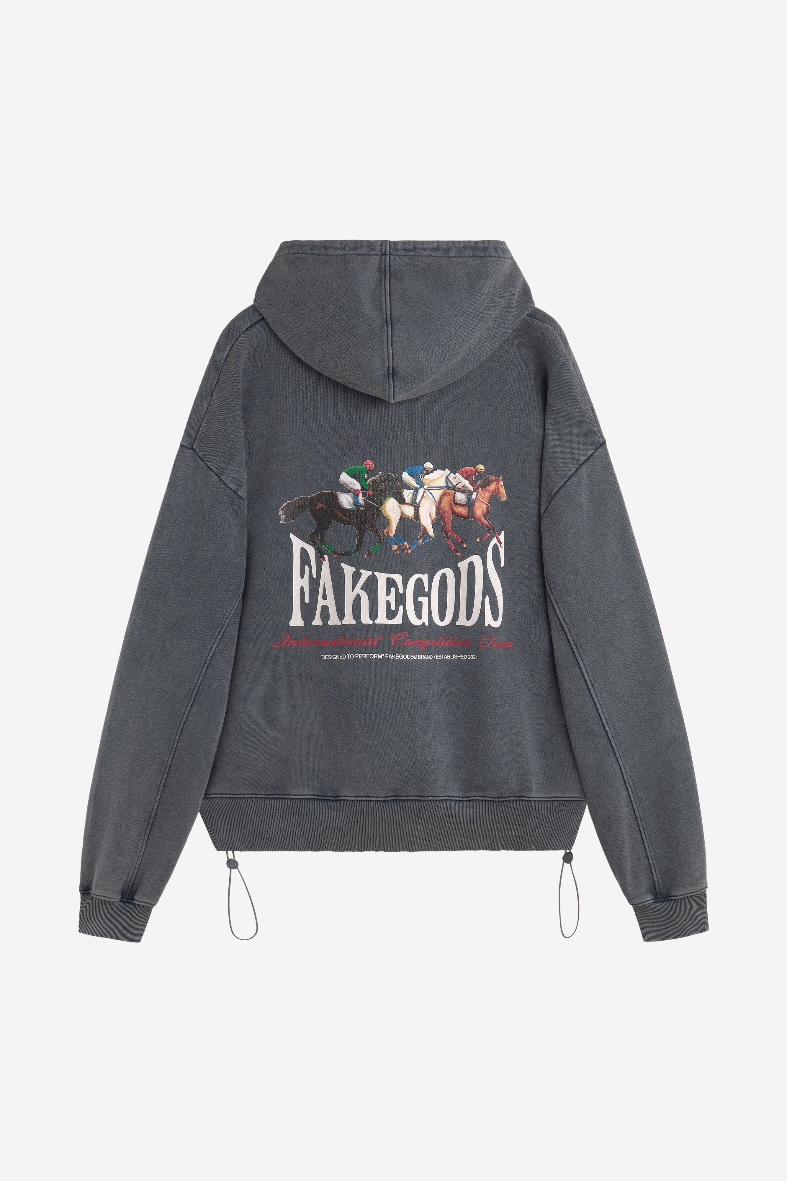 HORSE RACE HOODIE DARK GREY