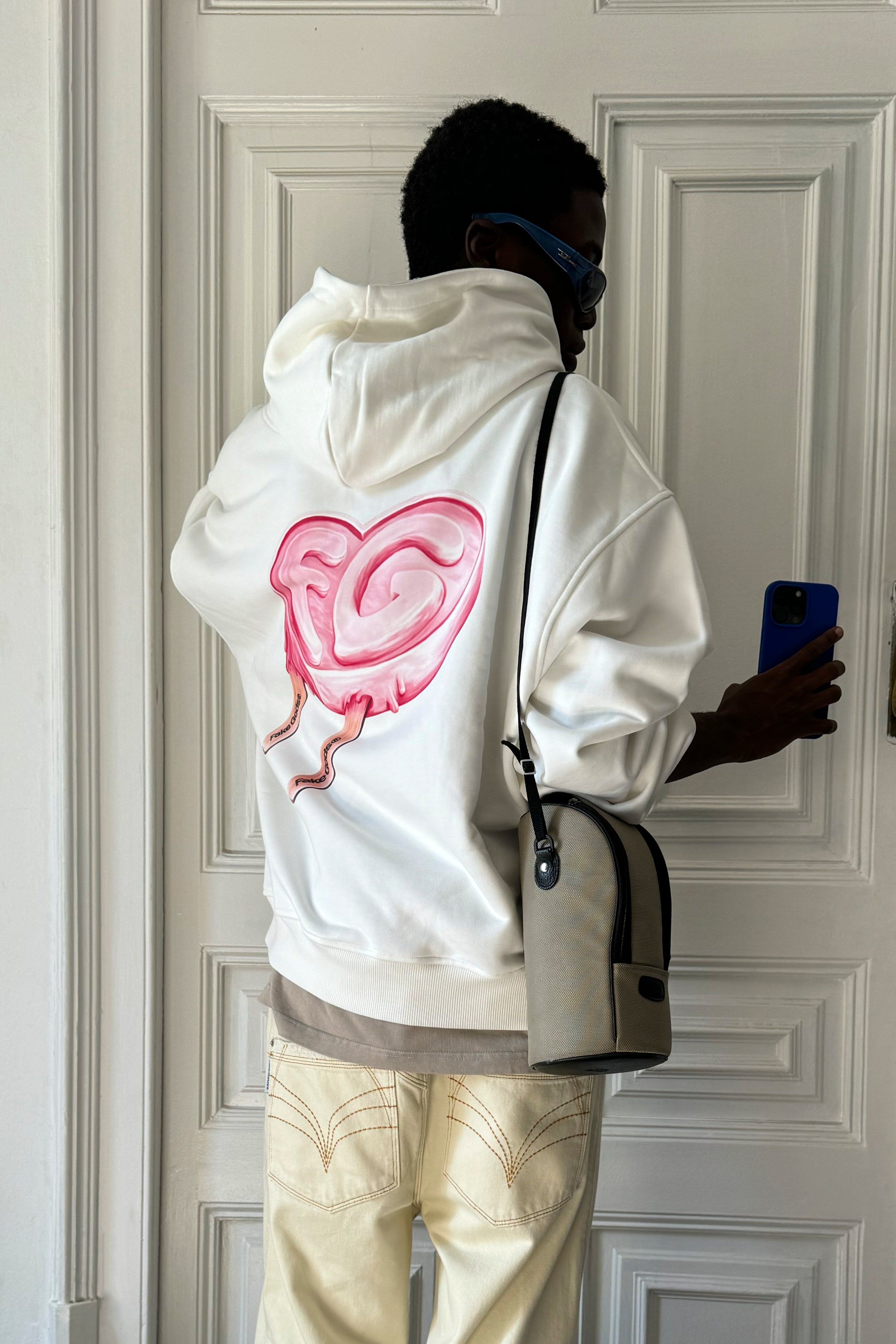 ICED HEART HOODIE CREAM