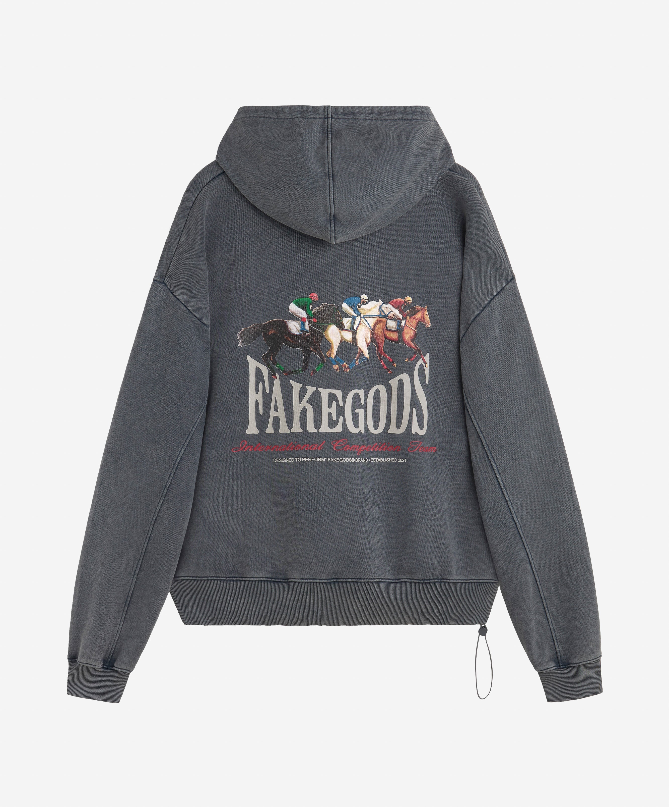 HORSE RACE HOODIE DARK GREY