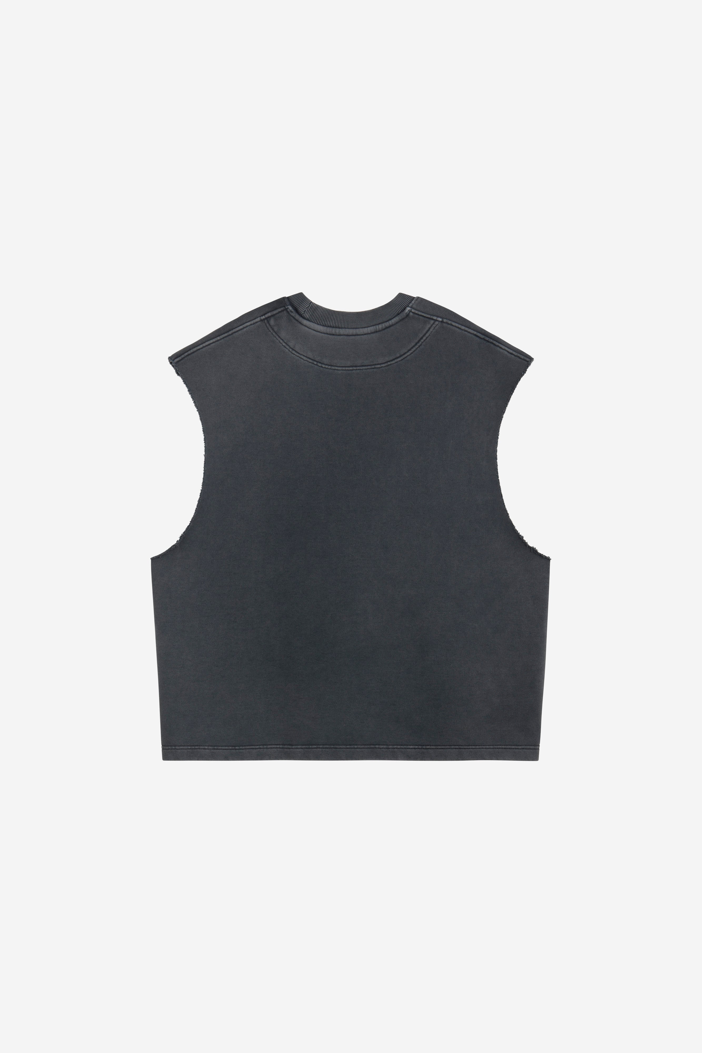 DIAMOND SLEEVELESS HOODIE BLACK