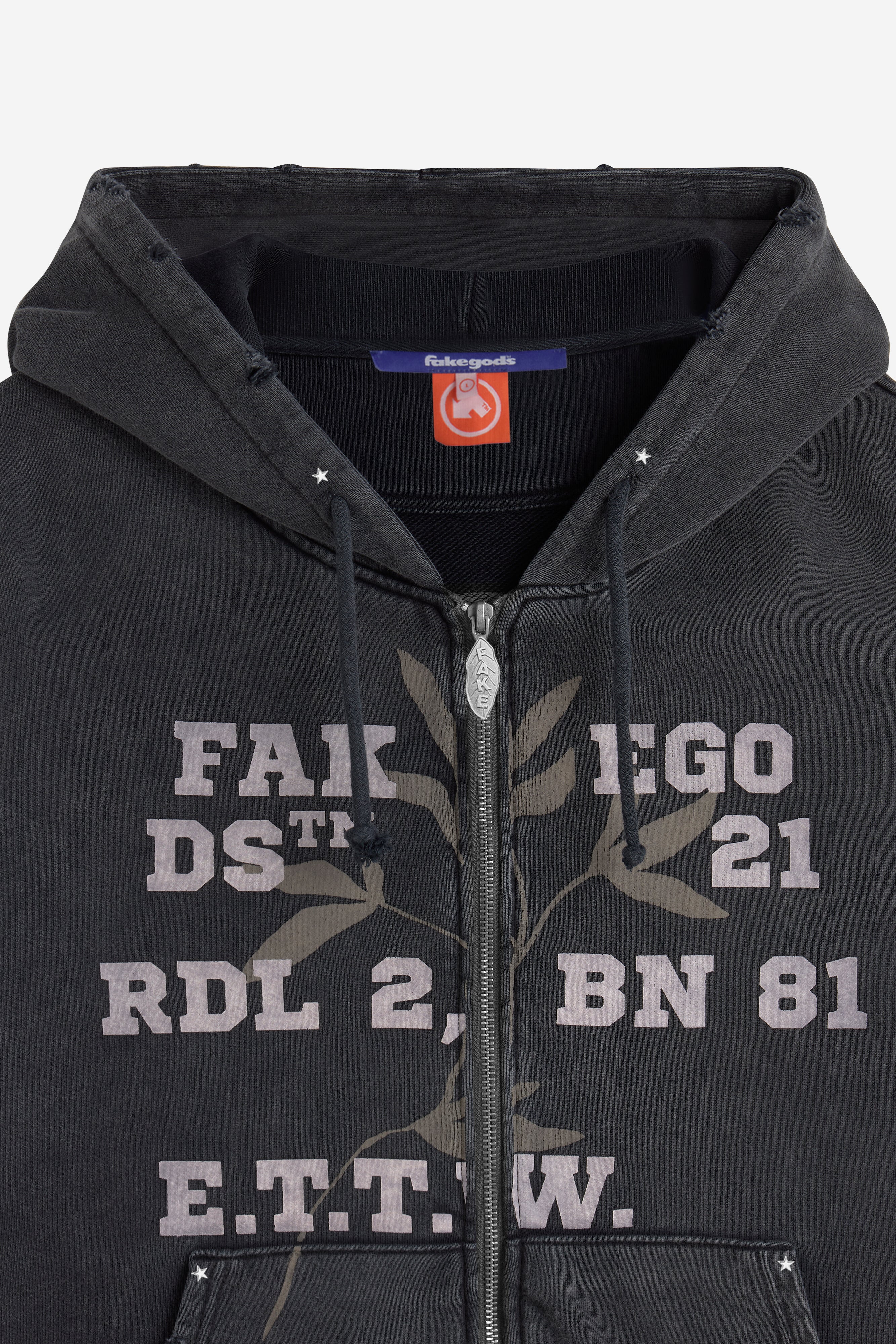 F*** EGO ZIPPER HOODIE GREY