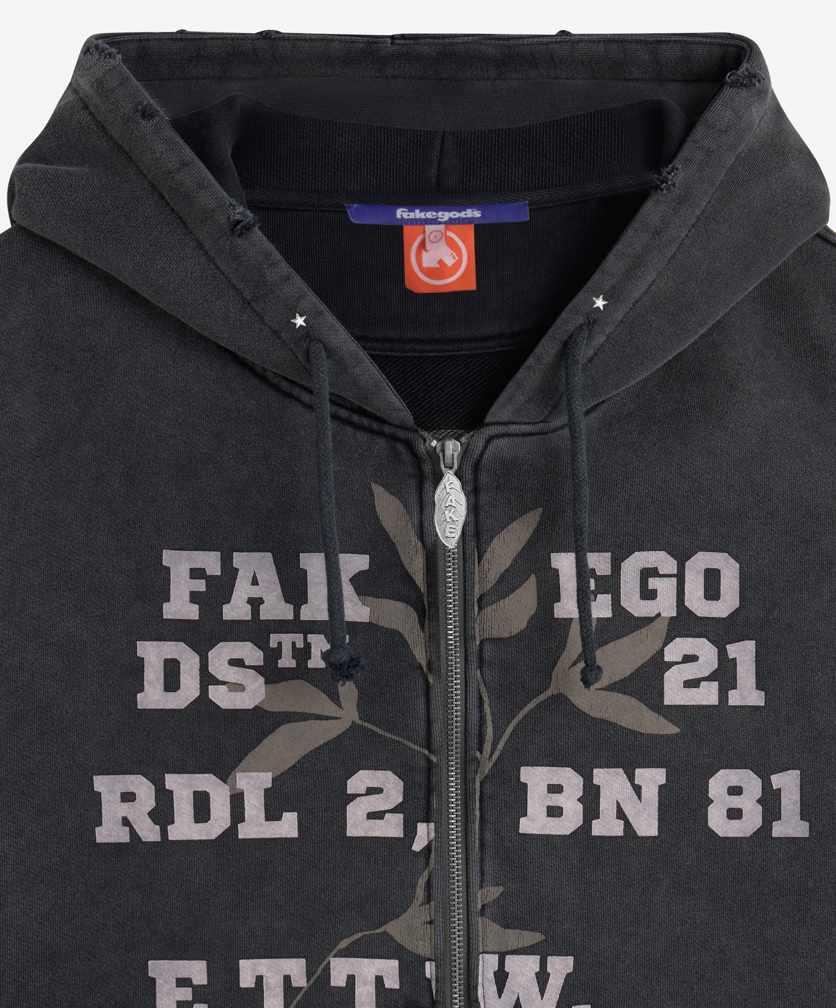 F*** EGO ZIPPER HOODIE GREY