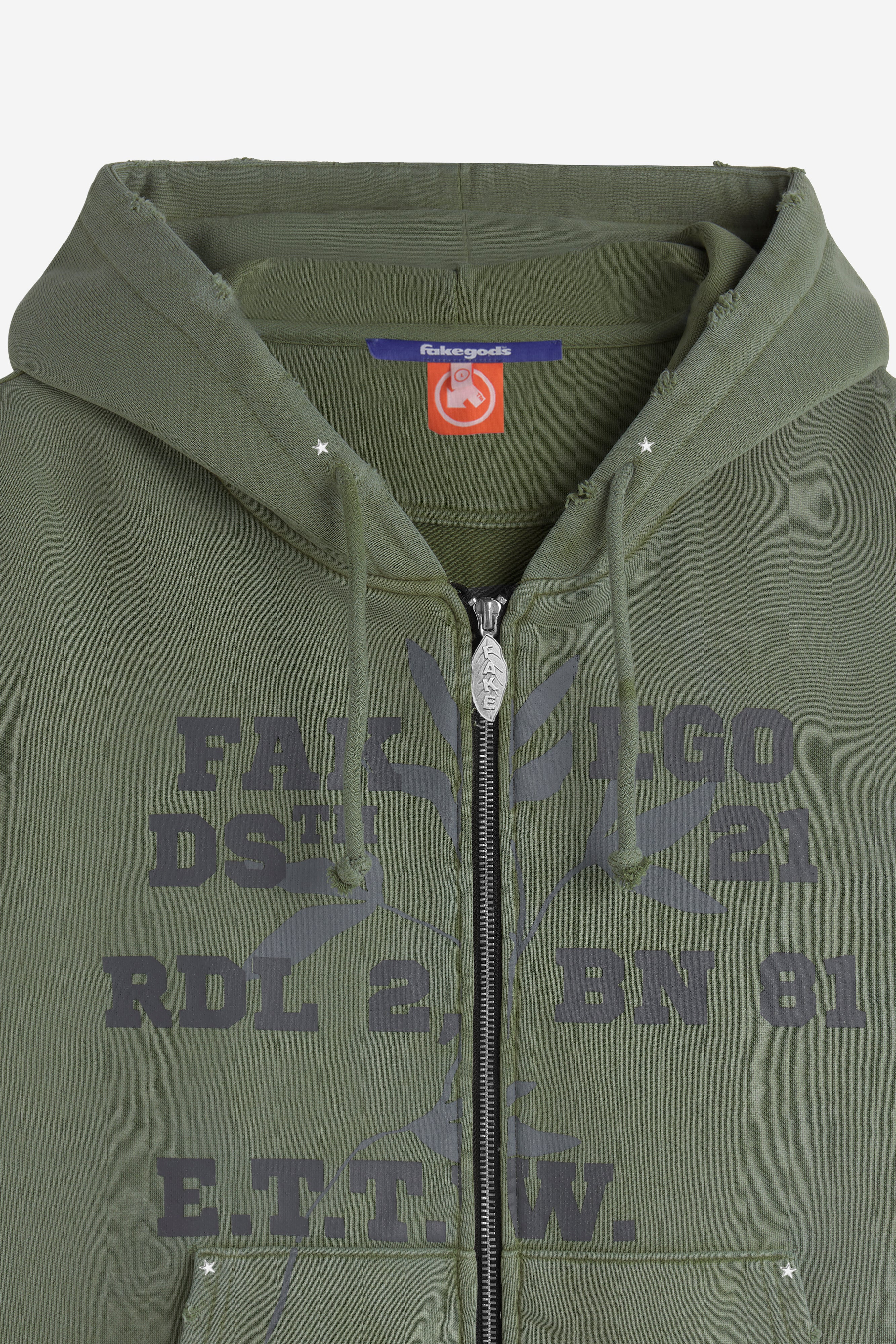 F*** EGO ZIPPER HOODIE GREEN