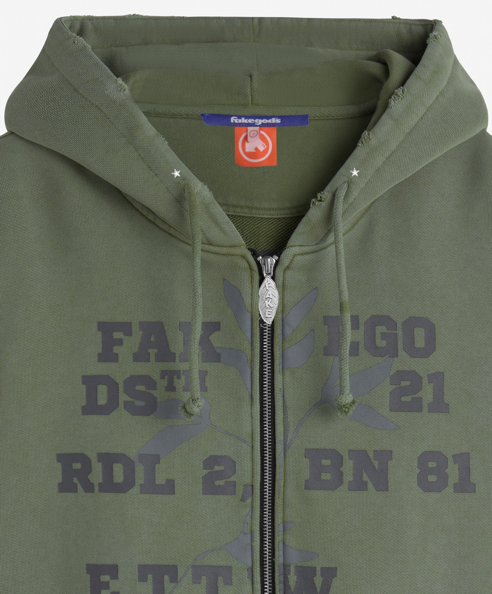 F*** EGO ZIPPER HOODIE GREEN