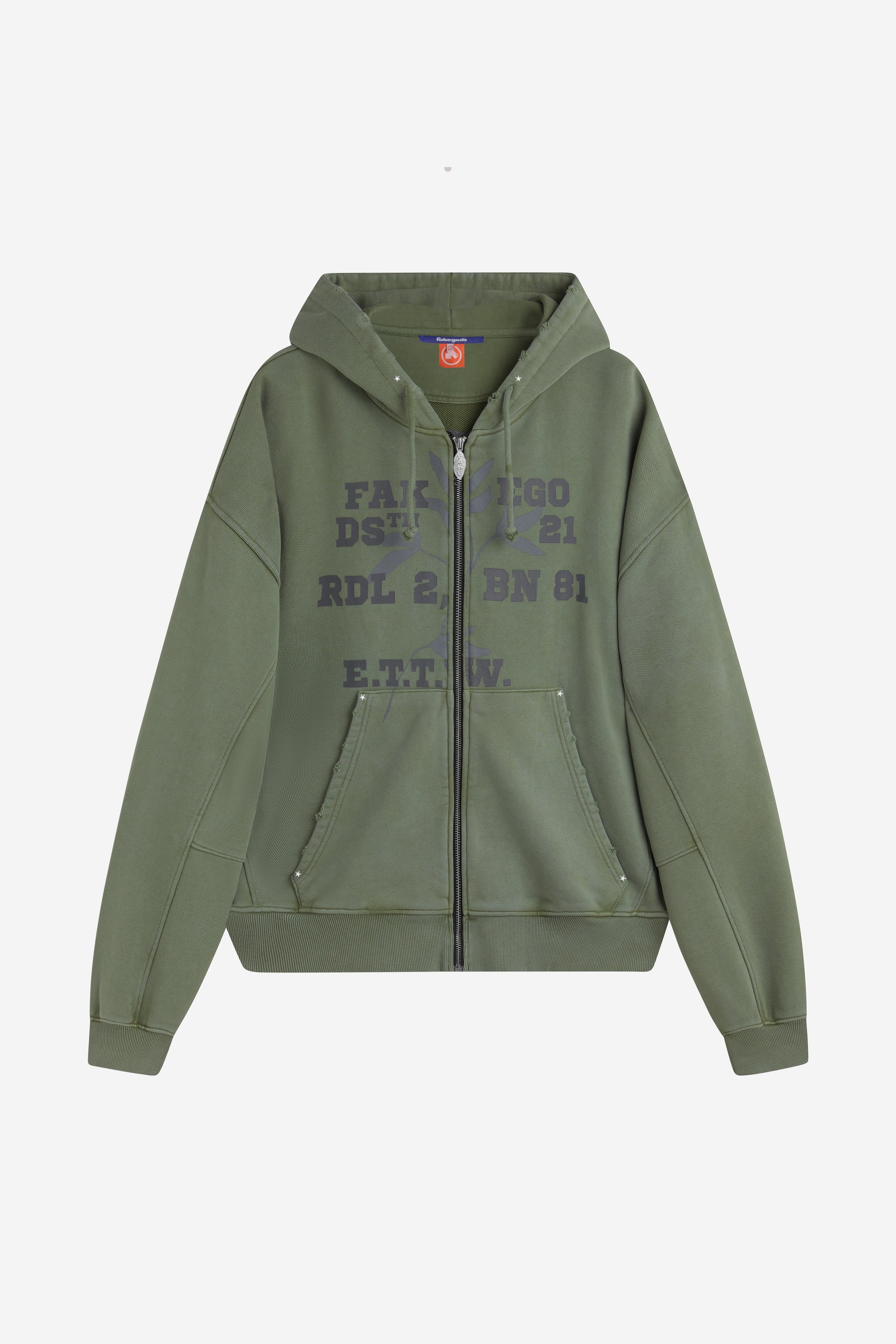 F*** EGO ZIPPER HOODIE GREEN