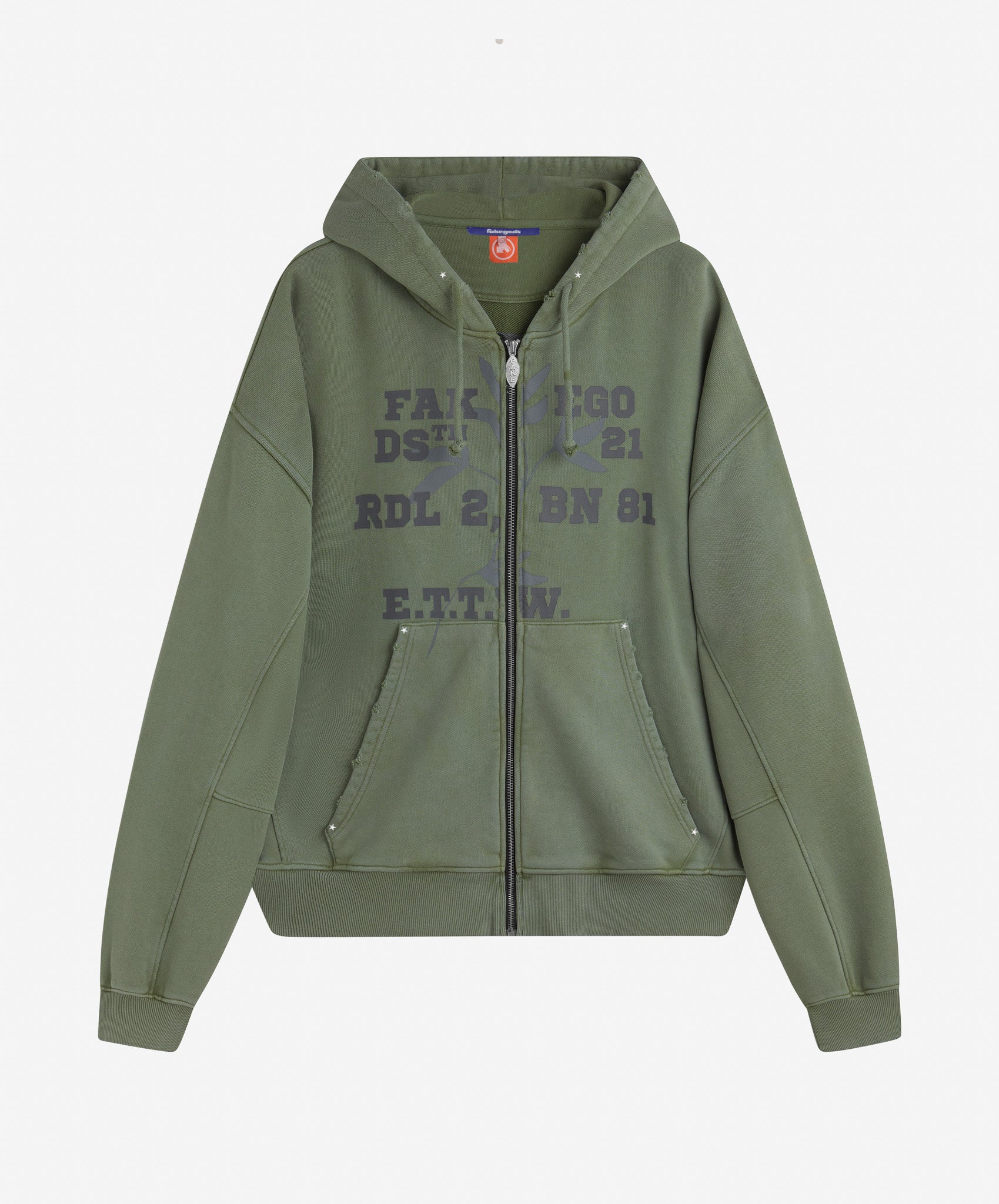 F*** EGO ZIPPER HOODIE GREEN